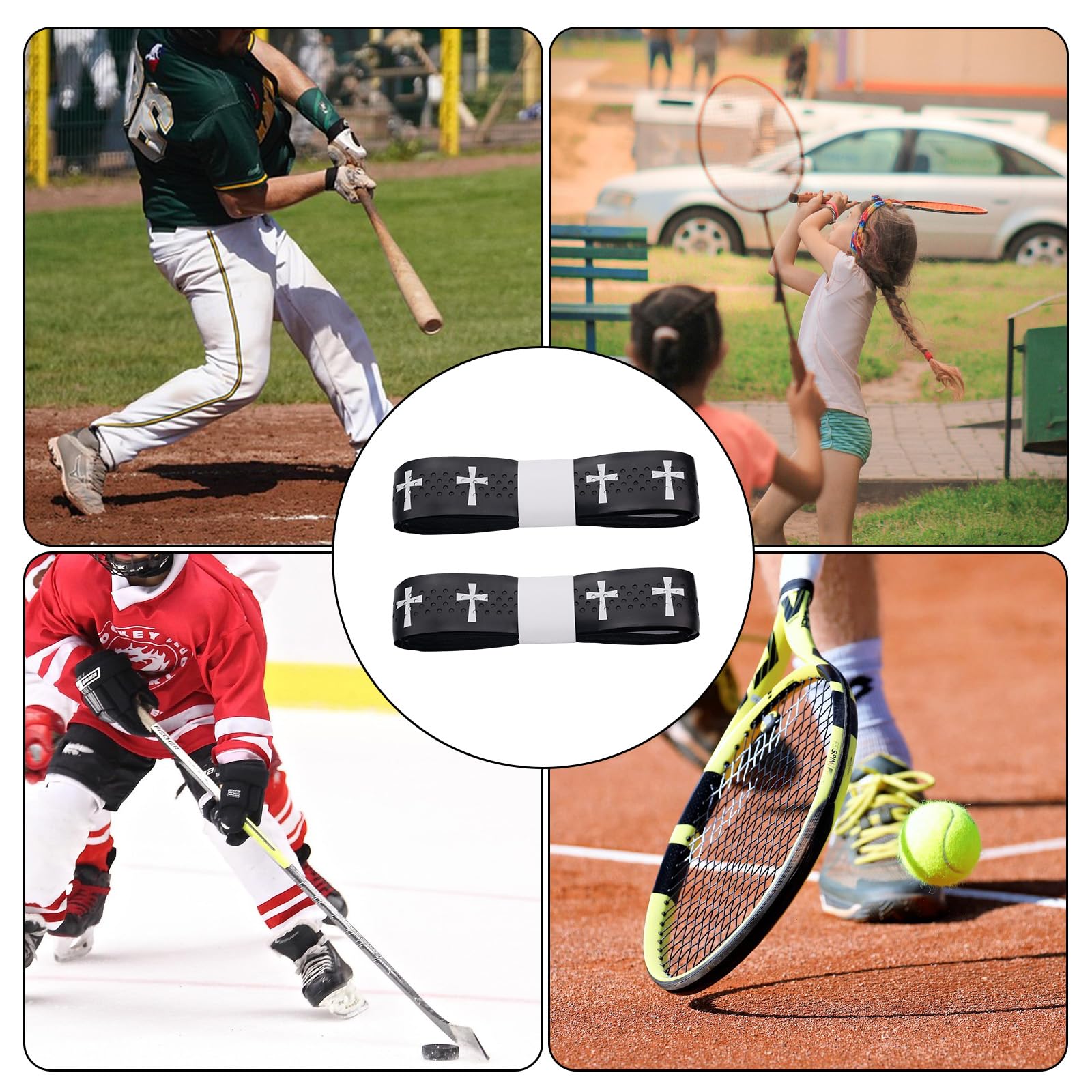 Cinta de Agarre para Bate de Béisbol, Precortadas Antideslizantes, Softbol, Accesorios Cristiano