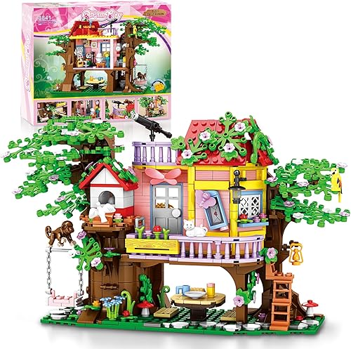 Juego de construcción de casa de flores, bloques de construcción para niñas, juguetes de casa de ensueño, casa de amigos de flores que crean