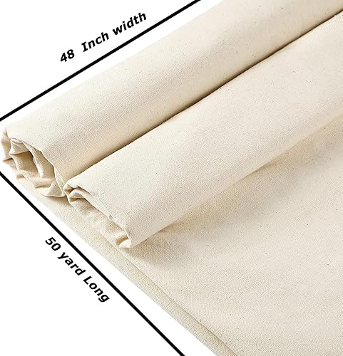 Miniatura 31 de MDS - Paquete de 1 yarda, 100% tela de muselina de algodón de 48 pulgadas de ancho, tela natural sin blanquear de peso medio, tela de lino