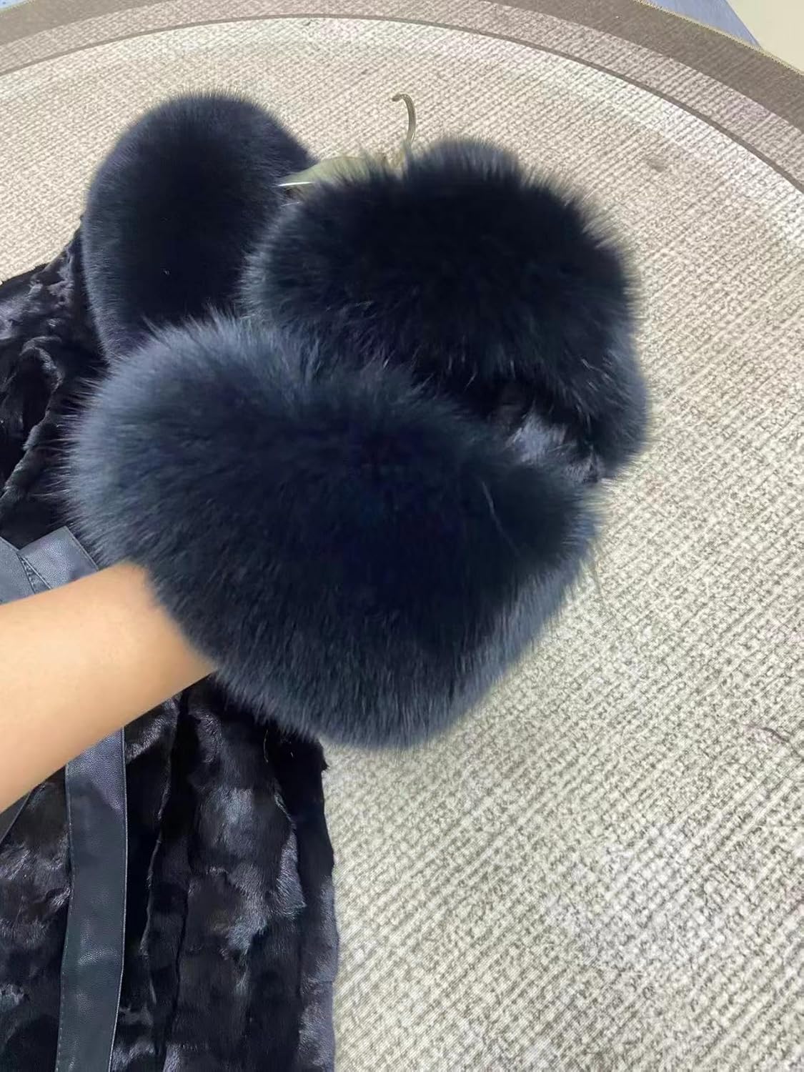 Women Genuine Mink Fur Coat Jacket with Fox Fur Collar Elegant Long Overcoat Luxury