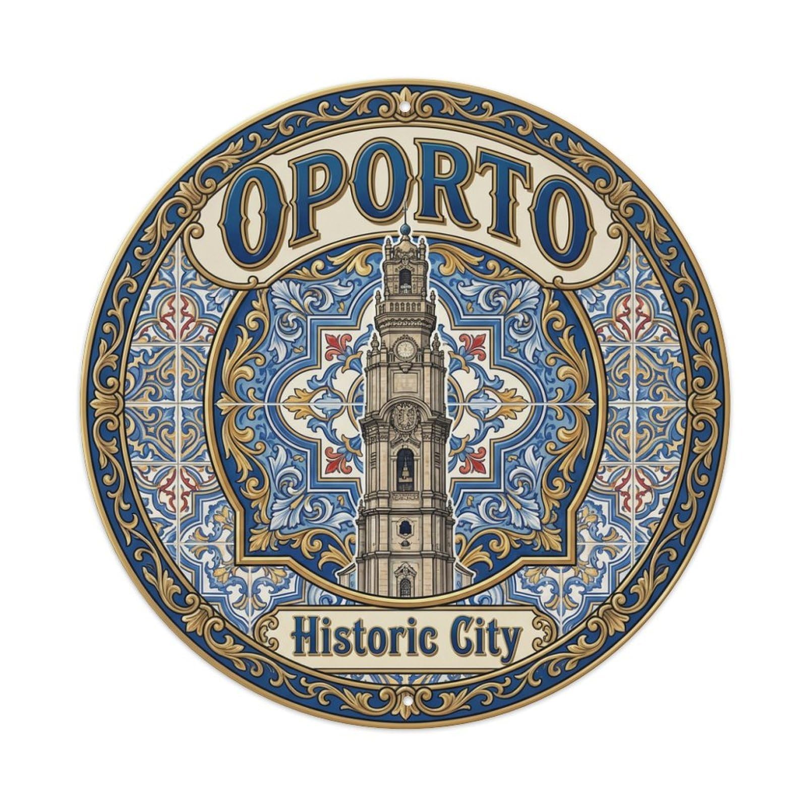 Xanthor Style Vintage Travel Oporto Portugal Size Metal Tin Sign