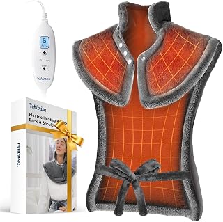 Yokimisu Heating Pad for Neck, Shoulders and Back Pain Relief, 2.5lb Weighted Large 24"x33" Wearable Electric Heating Pad, Fast Heating, ETL Certified, Gift for Women and Men, Ideal for Mom & Dad-Grey - Amazon product rated Grade A