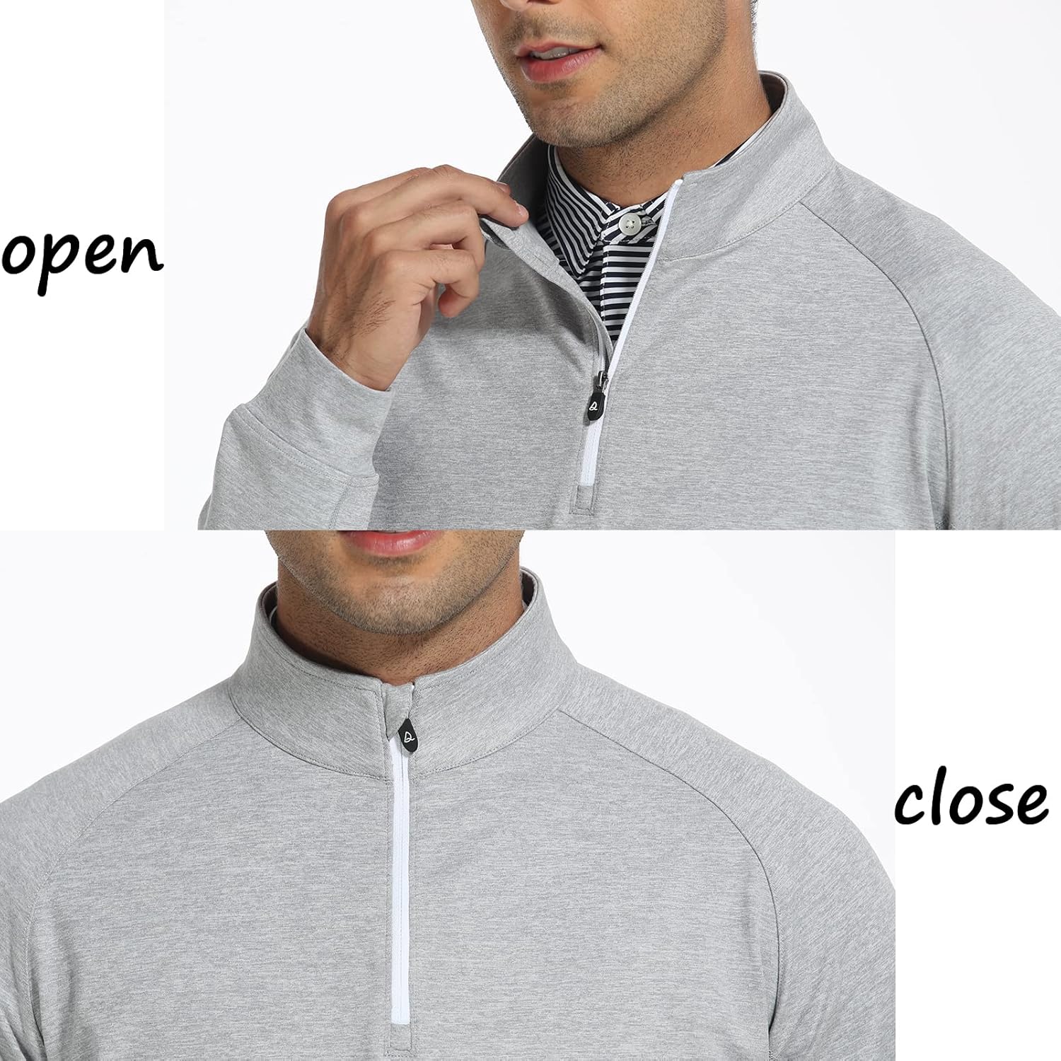DEOLAX Mens Quarter Zip Pullover Solid 1/4 Zip Pullover Mens Athletic Long Sleeve Sweatshirt Mock Neck Golf Shirts for Men - Image 6