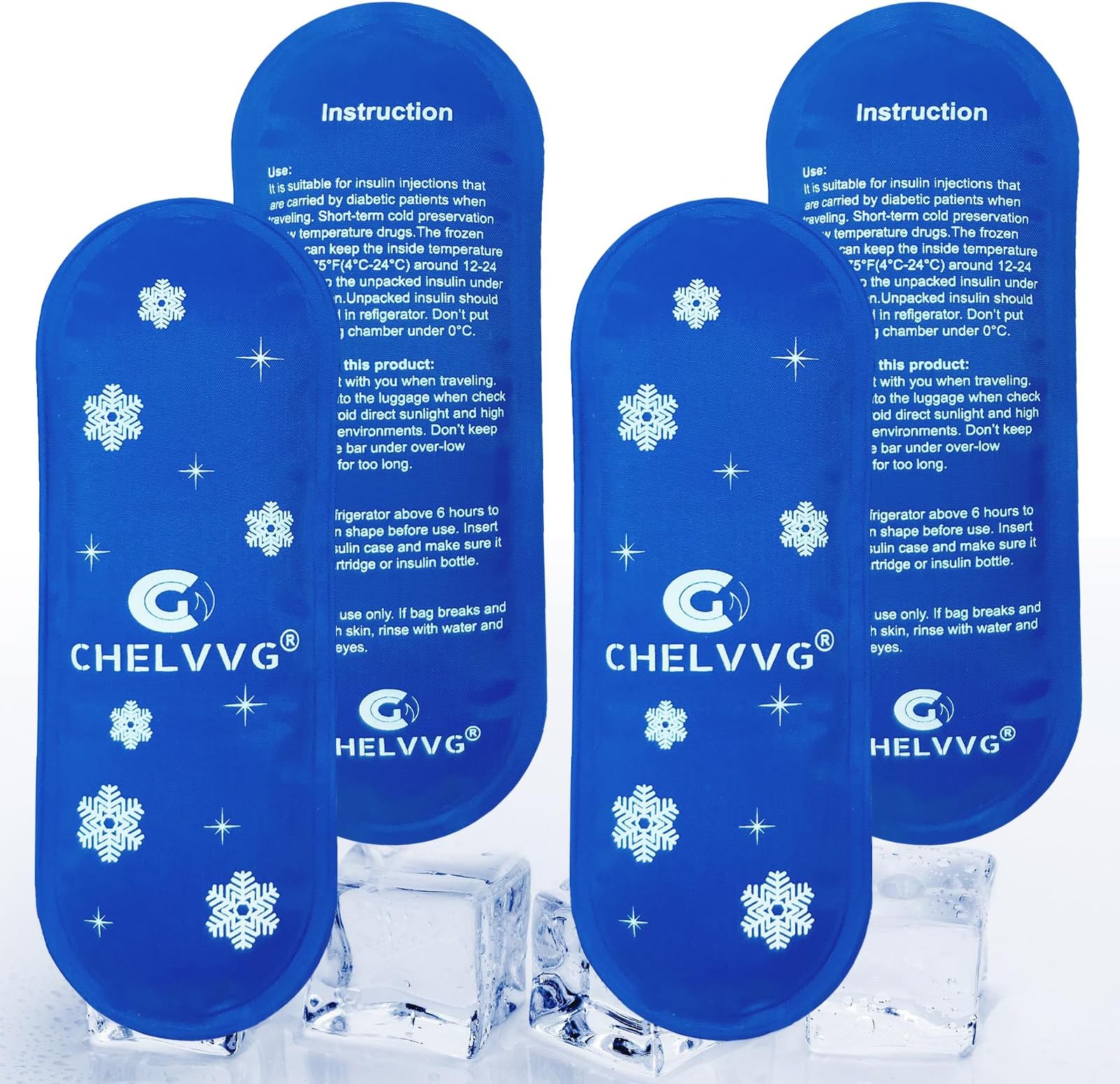 Reusable Hot and Cold Gel Ice Packs for Injuries, Compress, Pack, Mini TSA Approved Ice Packs for Insulated Medication Travel Bag or Insulin Cooler Travel Case (4 Packs)