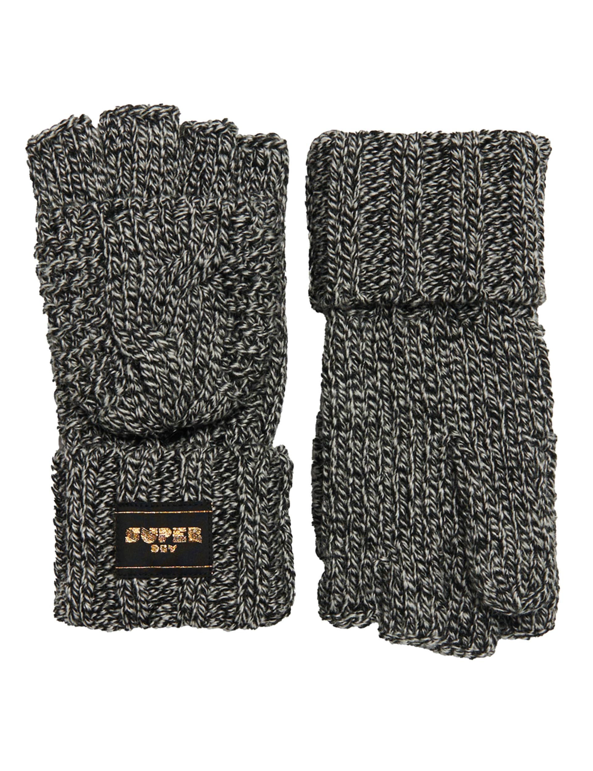 Superdry Women's Black Fleck Cable Knit Gloves, One Size