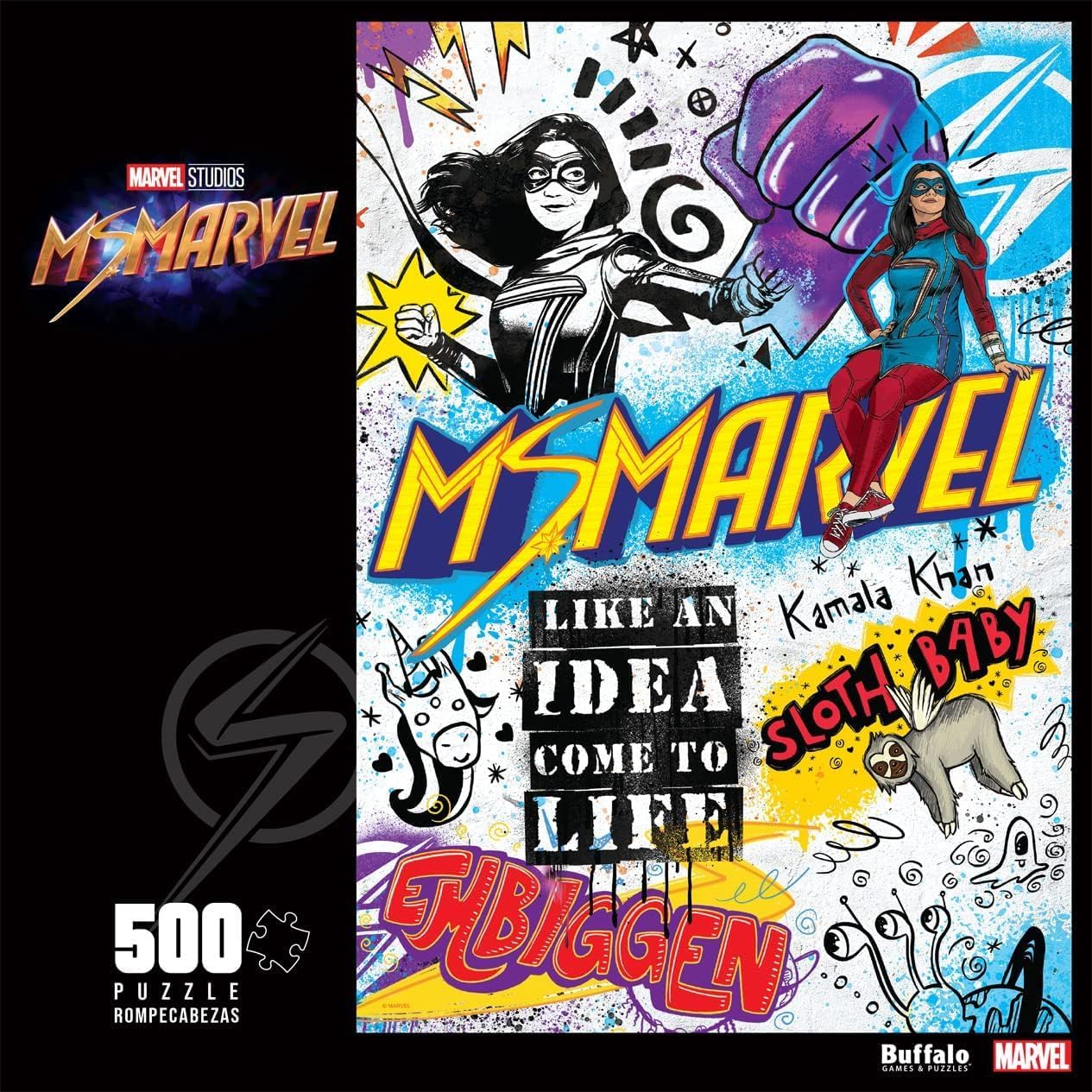 Buffalo Games - Marvel - Ms. Marvel - 500 Piece Jigsaw Puzzle for Adults - Challenging Puzzle Perfect for Game Nights - Finished Puzzle Size is 21.25 x 15.00