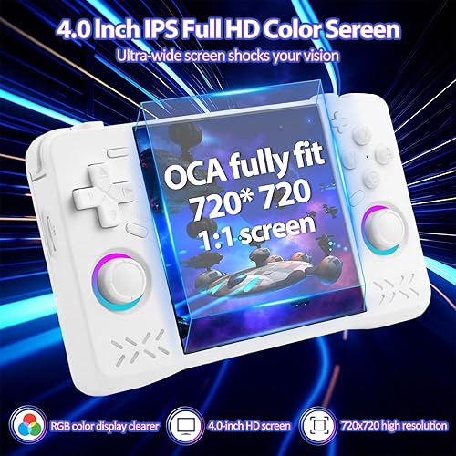 Miniatura 3 de Consola de juegos portátil XF40H actualizada, consola de juegos retro precargada juegos clásicos con múltiples emuladores, pantalla 4K HD IPS de 4.0