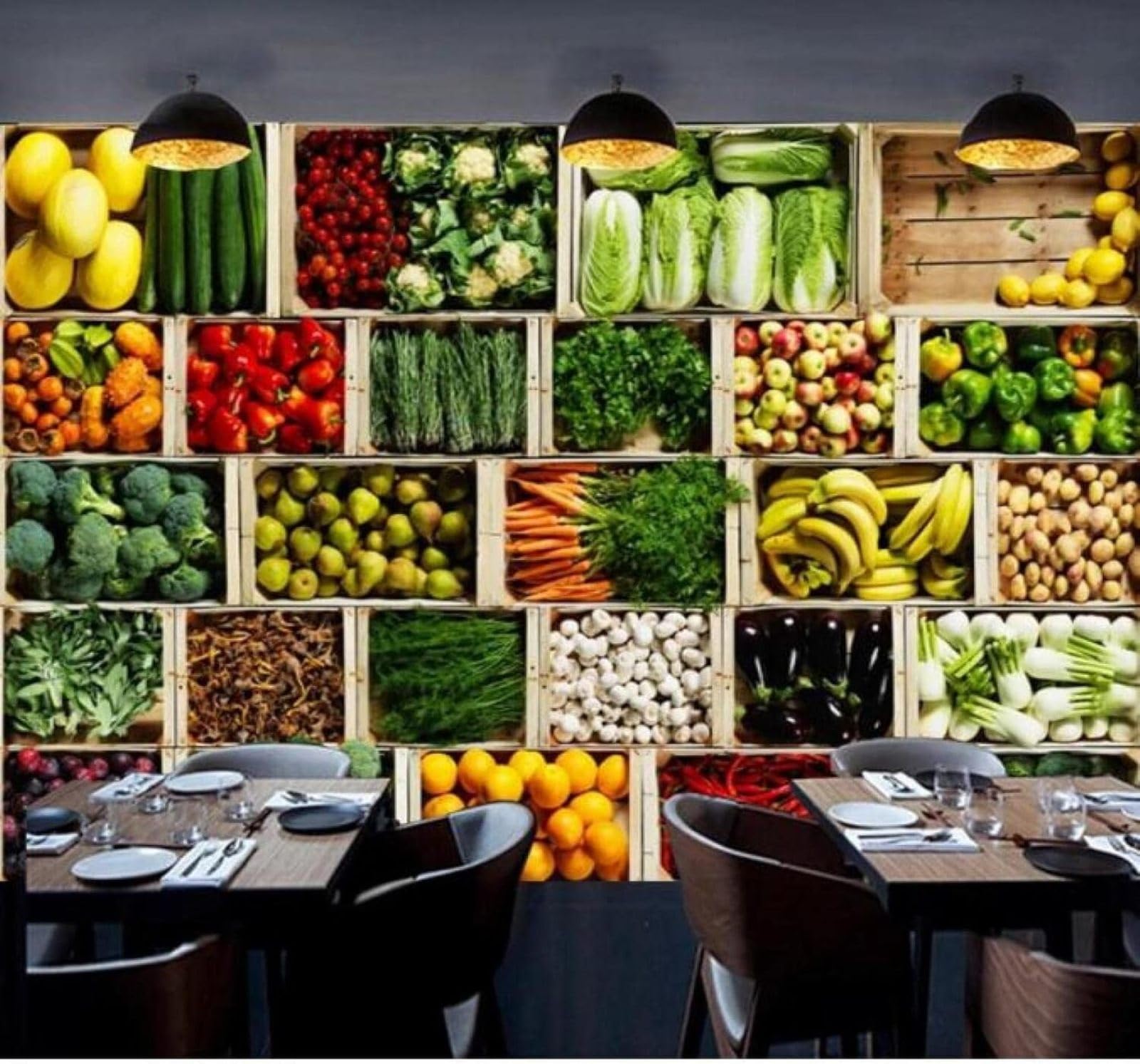 XLMING Fresh Fresh Produce Fruit Shop Poster 3D Wallpaper Luxury Home Dining Decor Paste Sofa Living Room The Wall for Bedroom Mural-250cm×170cm