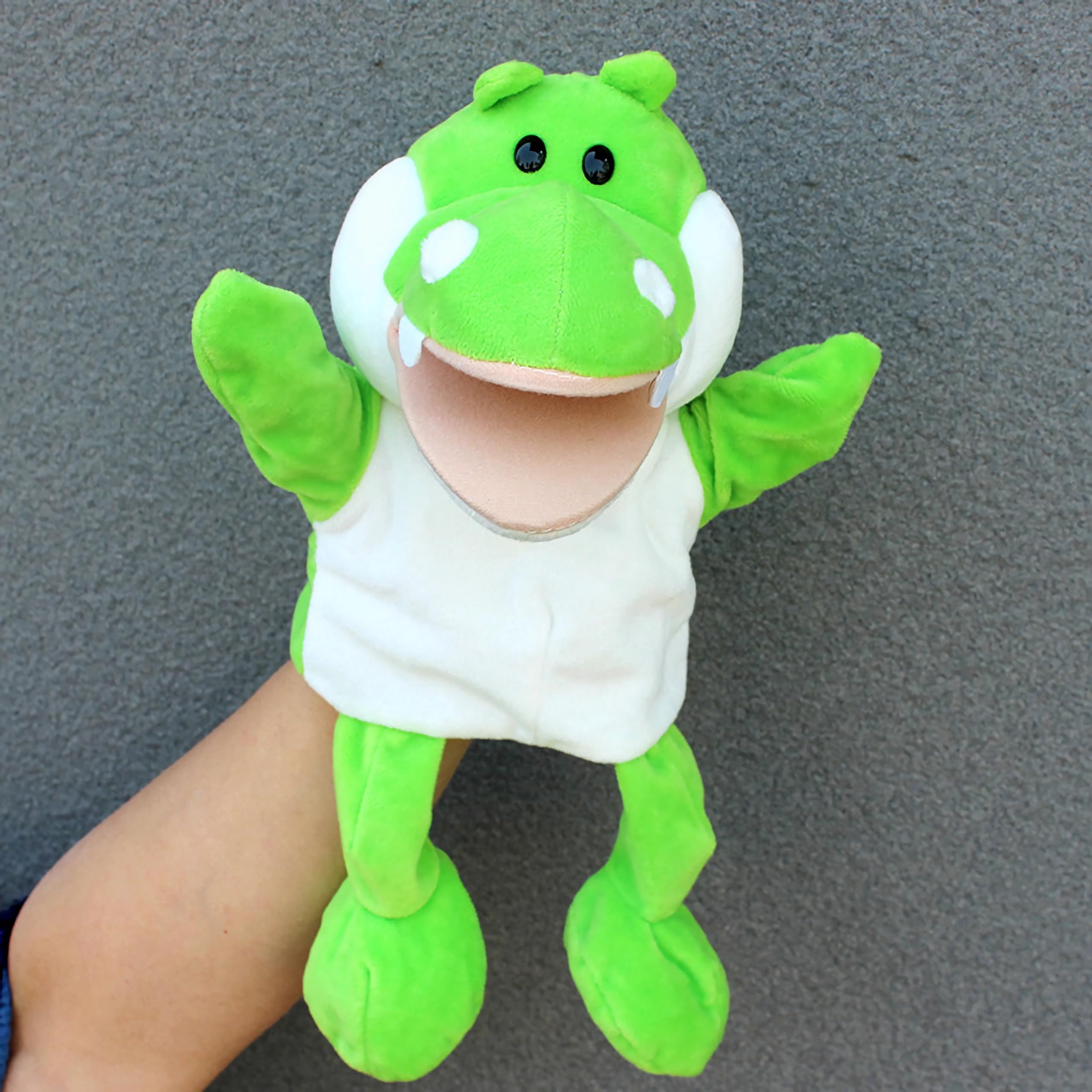 Marionetas de mano de animales para niños, incluye lobo, tigre, león, mono con patas, perfectas para contar historias, enseñanza, preescolar, regalos de cumpleaños (boca abierta móvil) — view 8