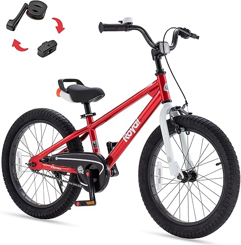 Miniatura 65 de RoyalBaby Kids Bike Freestyle Classic & EZ Balance Pedal Switchable Bicycle, 12 14 16 18 Inch, 3-10 Years Toddler to Big Kids Verde