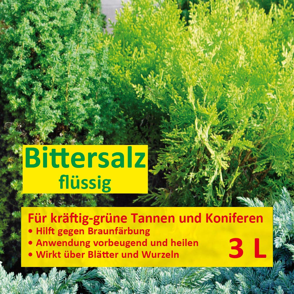 Florissa Bittersalz flssig 3L | Magnesiumsulfatlsung fr krftig-grne  Tannen und Koniferen | sofort einsetzbare Fertiglsung hilft gegen  Braunfrbung : Amazon.de: Garten