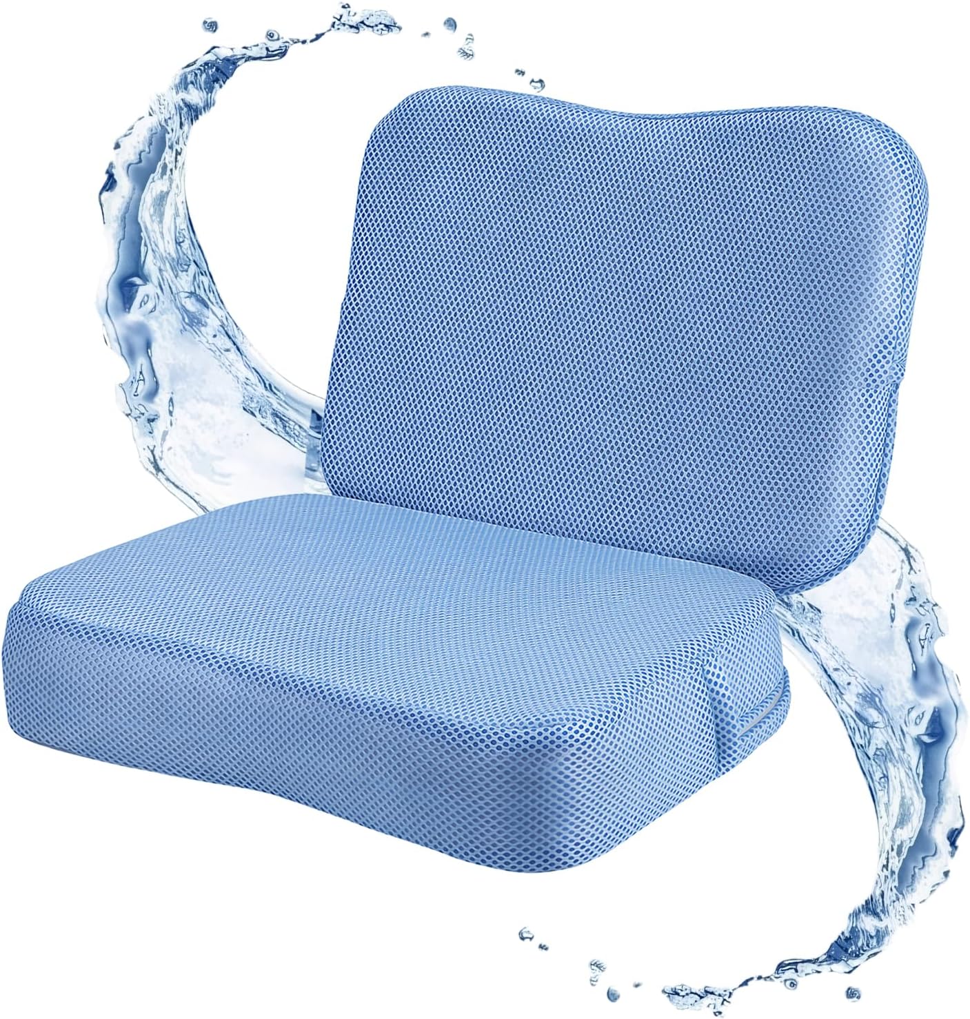 Foldable Hot Tub Booster Seat for Adults, 3D Air Mesh Spa Cushion Quick Dry Water Absorbent Non-Slip for Bathtub Pool Spa, 1 Pack (Grey)