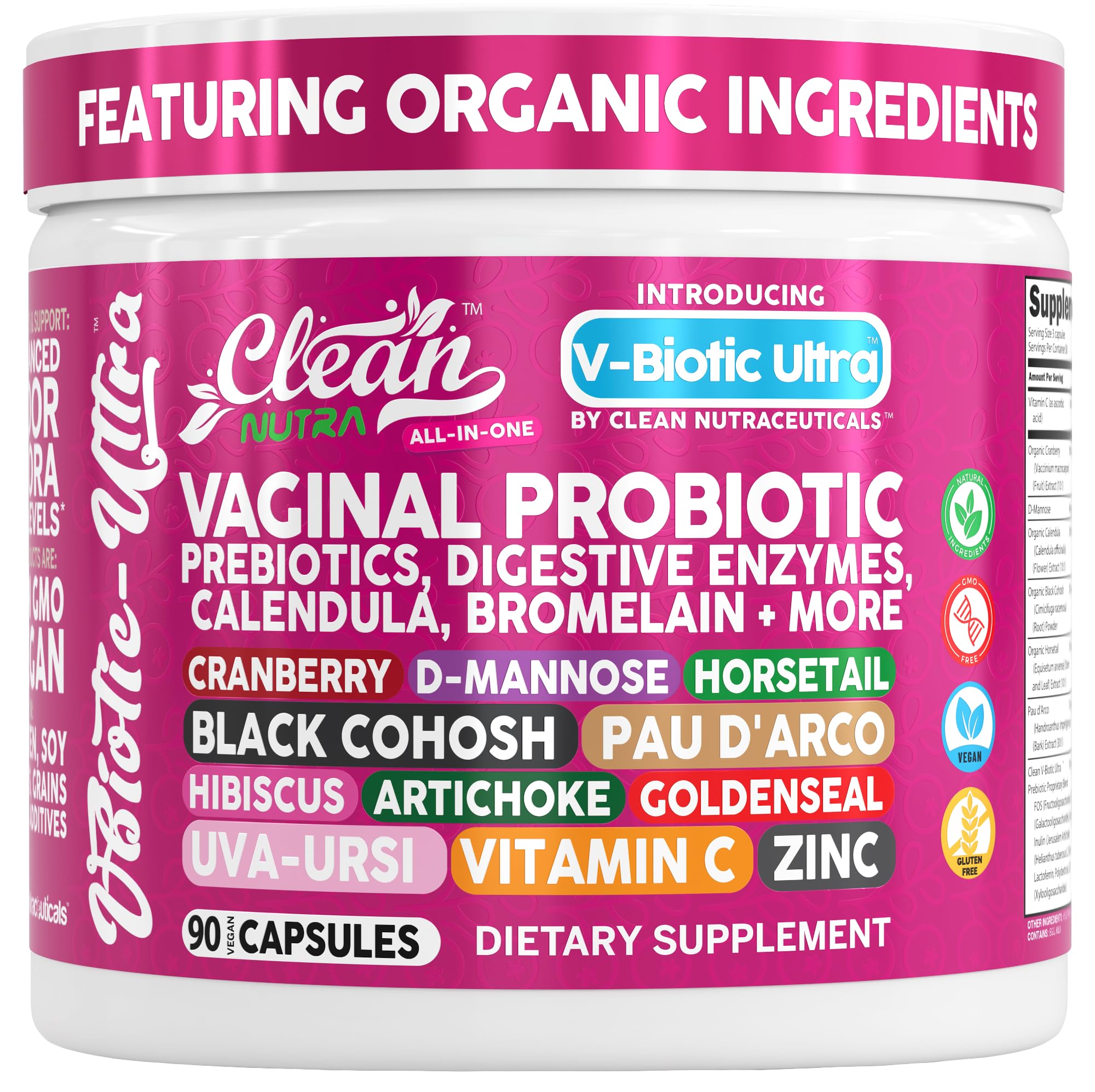 Amazon.com: Clean Nutra Vaginal Probiotics for Women + Prebiotics