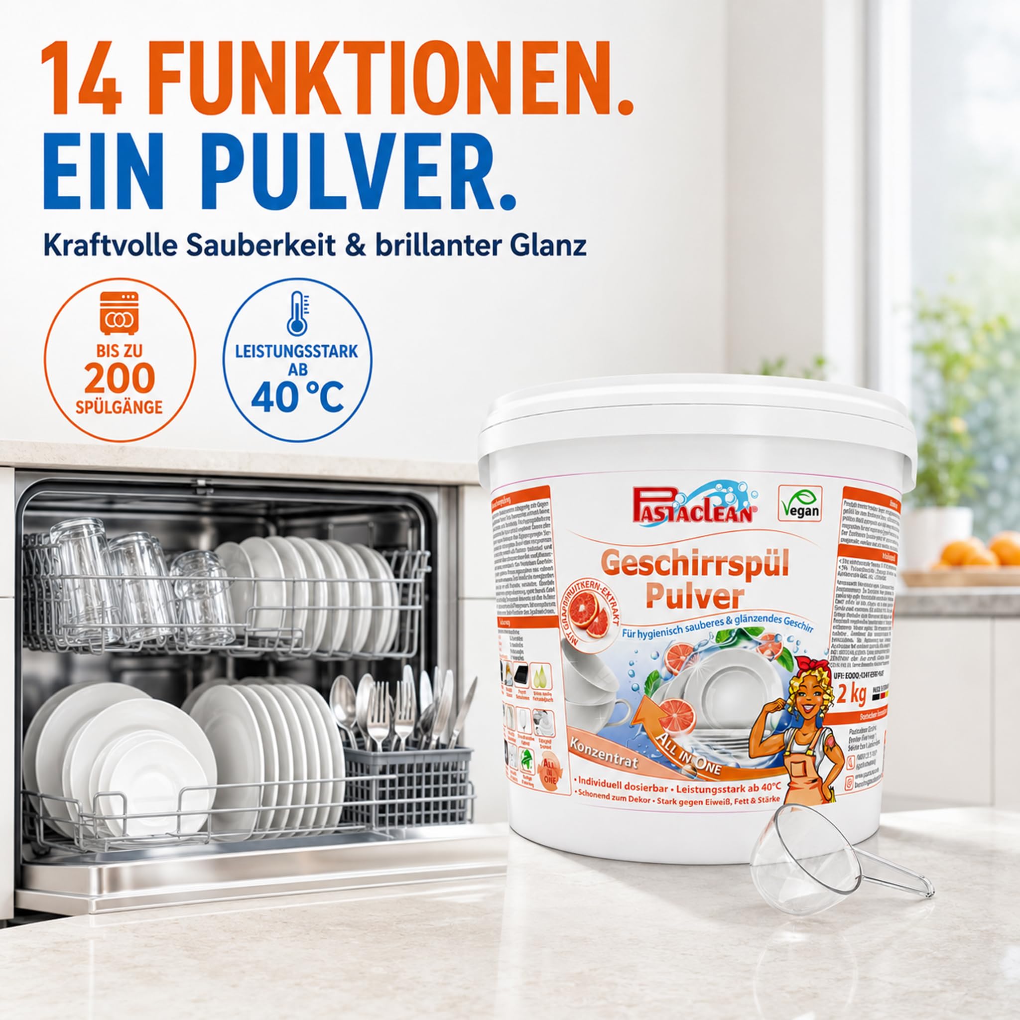 Pastaclean Poudre pour lave-vaisselle - 2 kg