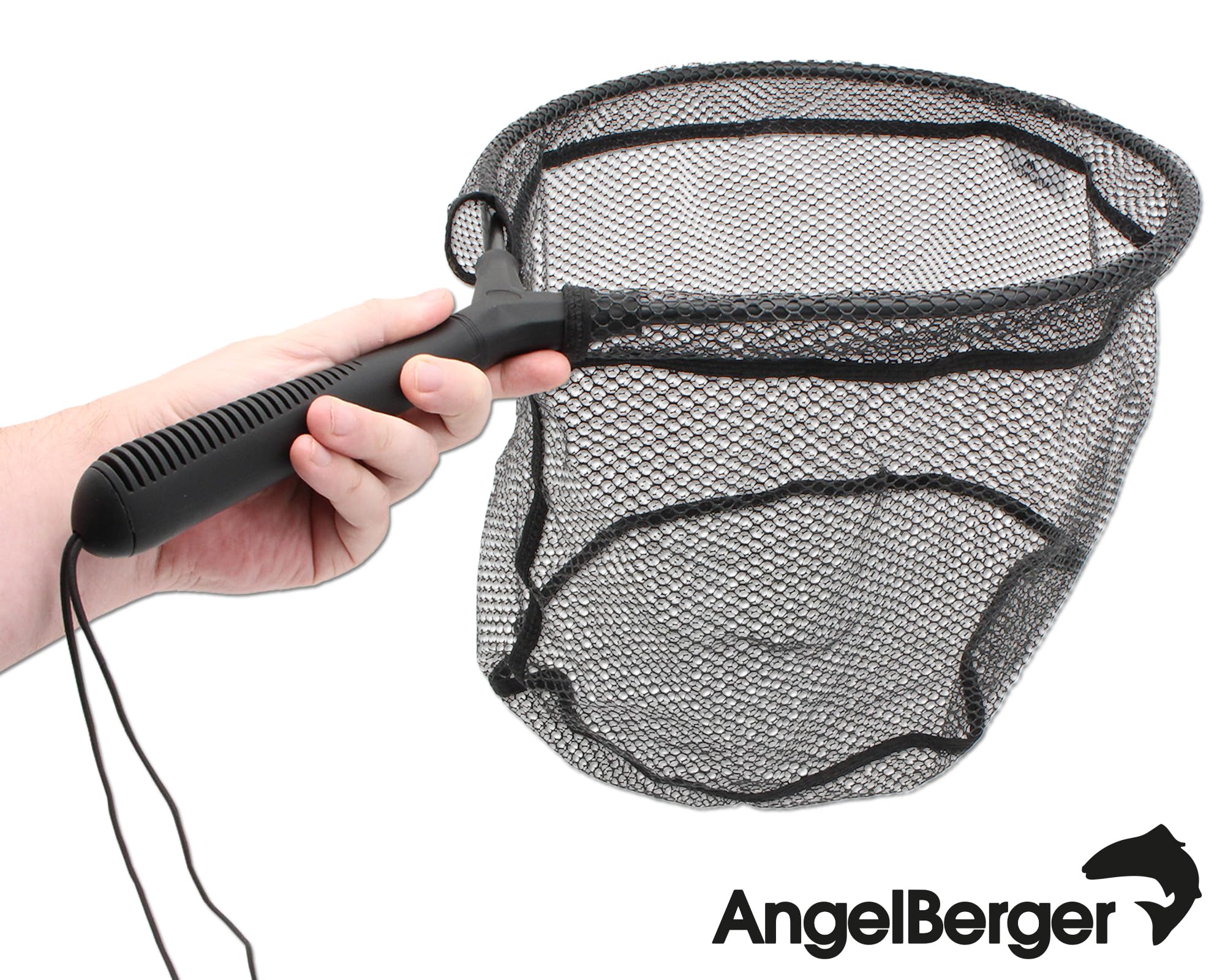 Angel Berger Watkescher gummiert Forellenkescher Fliegekescher Unterfangkescher Meerforellenkescher
