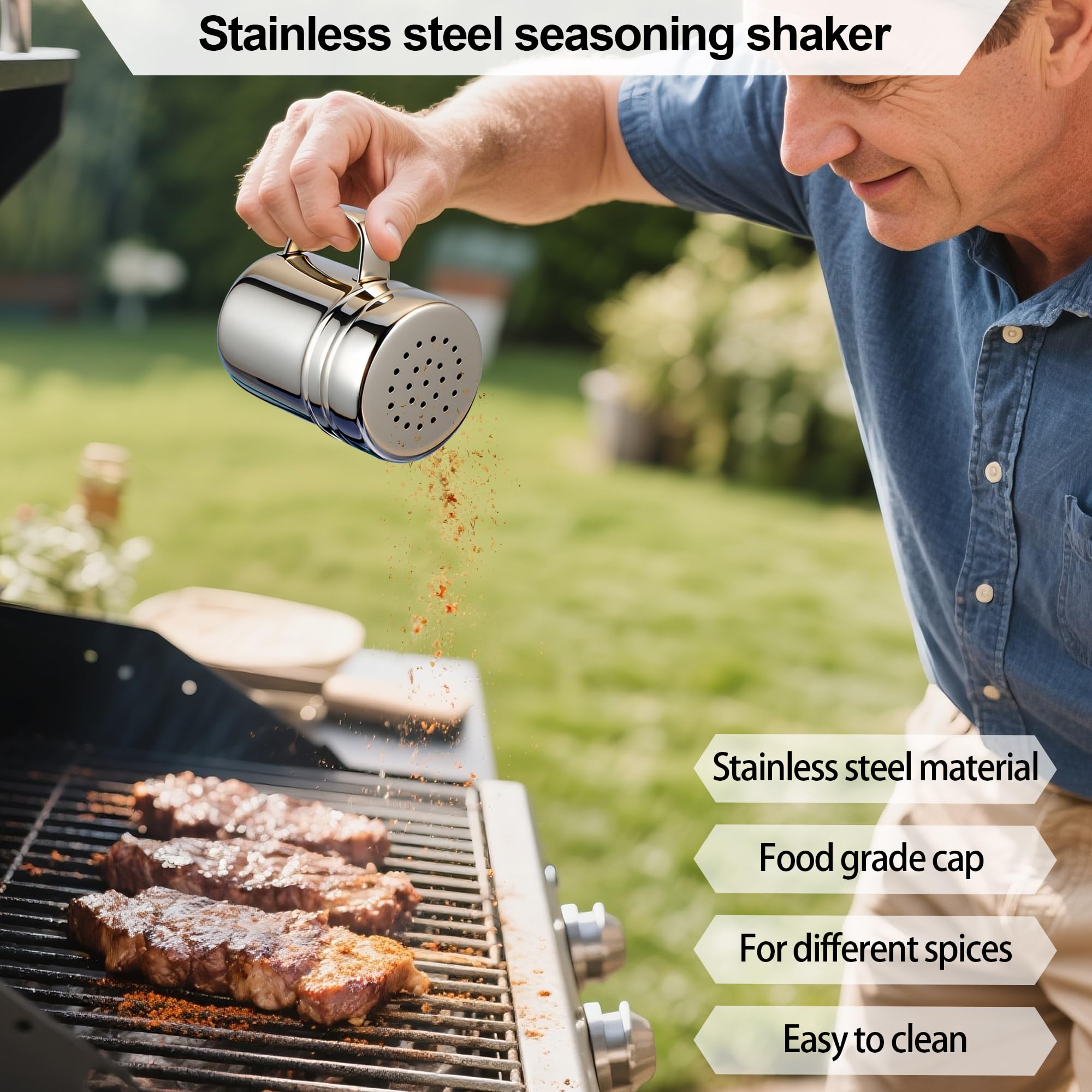 7-teiliges Smash-Burgerpressen-Set – 3-in-1 Hamburgerpresse Patty Maker, 17,8 cm Gusseisen-Burgerpresse, Spatel, antihaftbeschichtete Patty-Papier, Gewürzstreuer und Bürste, Burgerzerkleinerer für