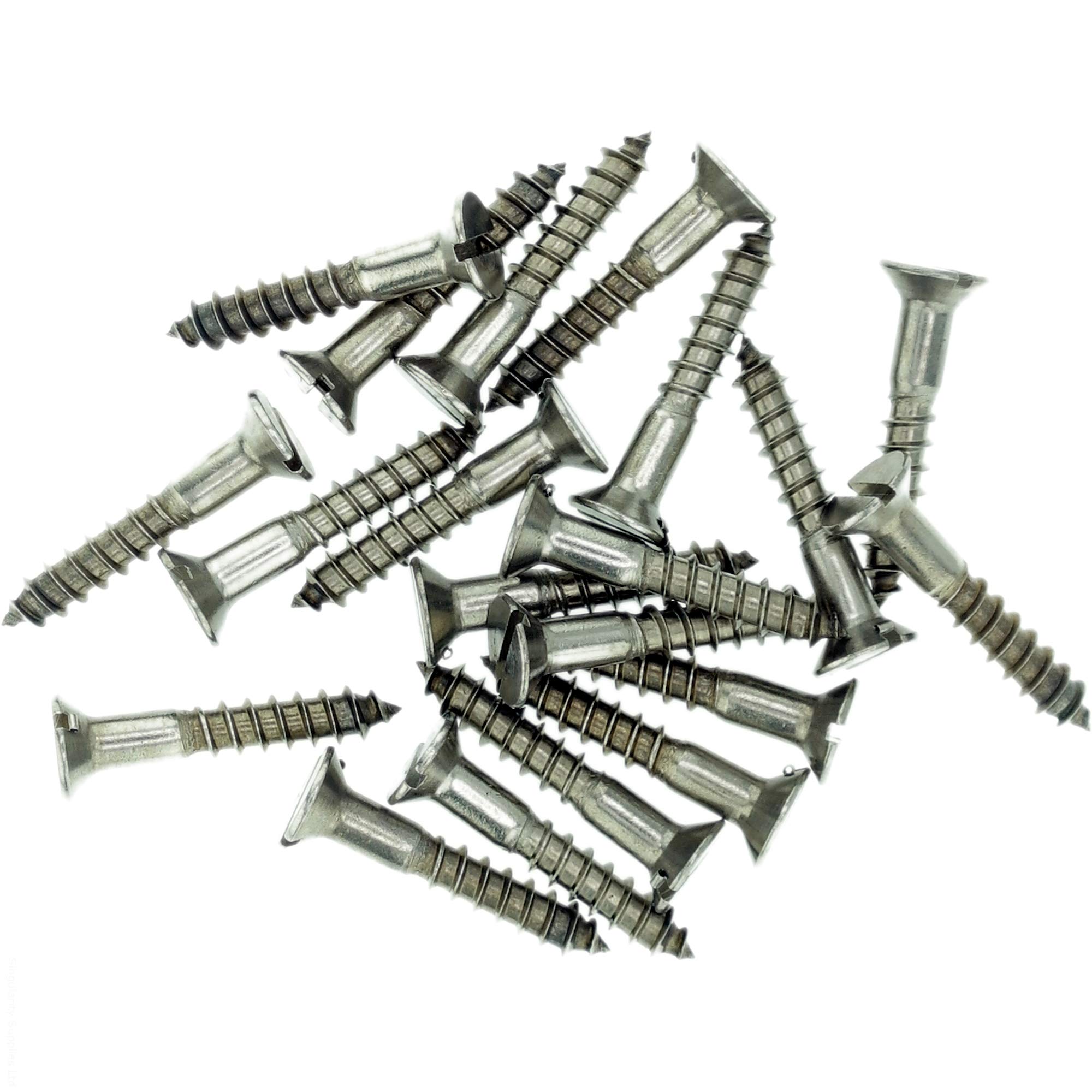 Singularity Supplies No.9 X 0.98 (4.5Mm X 25Mm) Slot Countersunk Wood Screw - Stainless Steel (A2) (Pack Of 20)