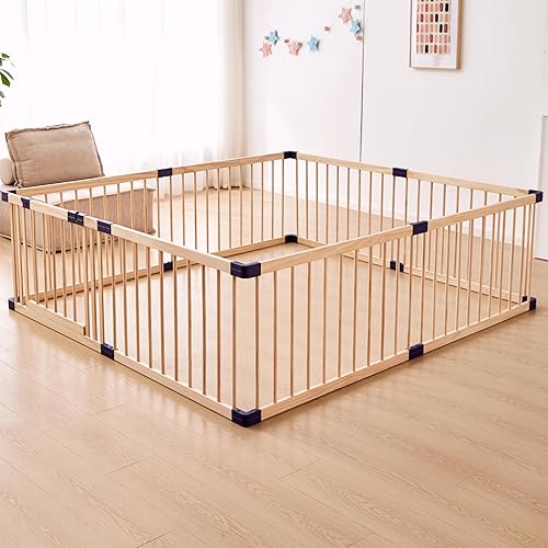 Miniatura 3 de Corralito para bebés y niños pequeños, corralito de madera para bebés y niños pequeños, parque de madera para bebés y niños pequeños, área de juego
