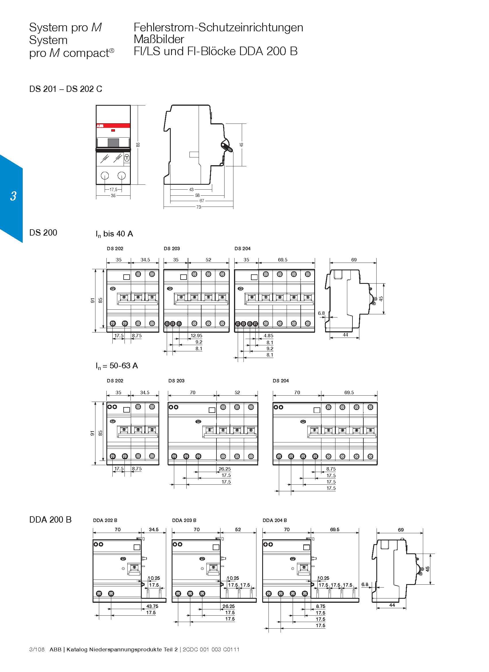 ABB FI-Schutzschalter mit Sicherungsautomat FI/LS (RCBO) Typ A