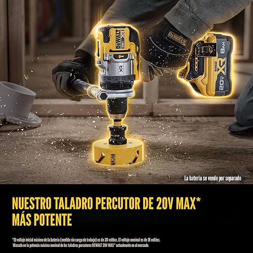 Miniatura 6 de DEWALT Taladro de martillo inalámbrico de 12 pulgada MAX XR de 20 V, solo herramienta desnuda (DCD1007B)