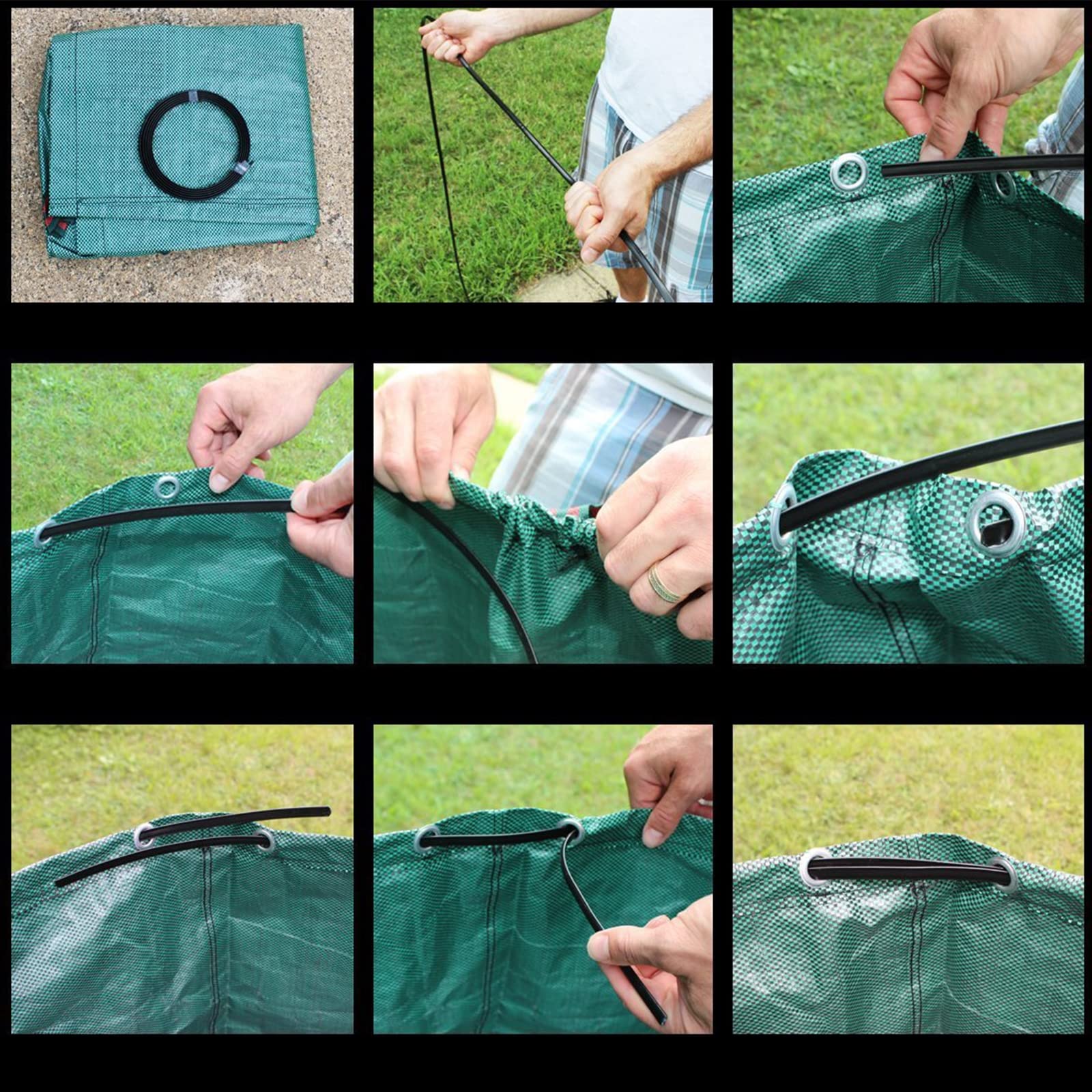 2 X Sacs De Jardin Professional 238l IndéChirables, Sac de Jardin RéUtilisable et Stable avec 4 PoignéEs Anti-DéChirure, Sac Dechets Verts Pe, Stable Aux Uv et Hydrofuge