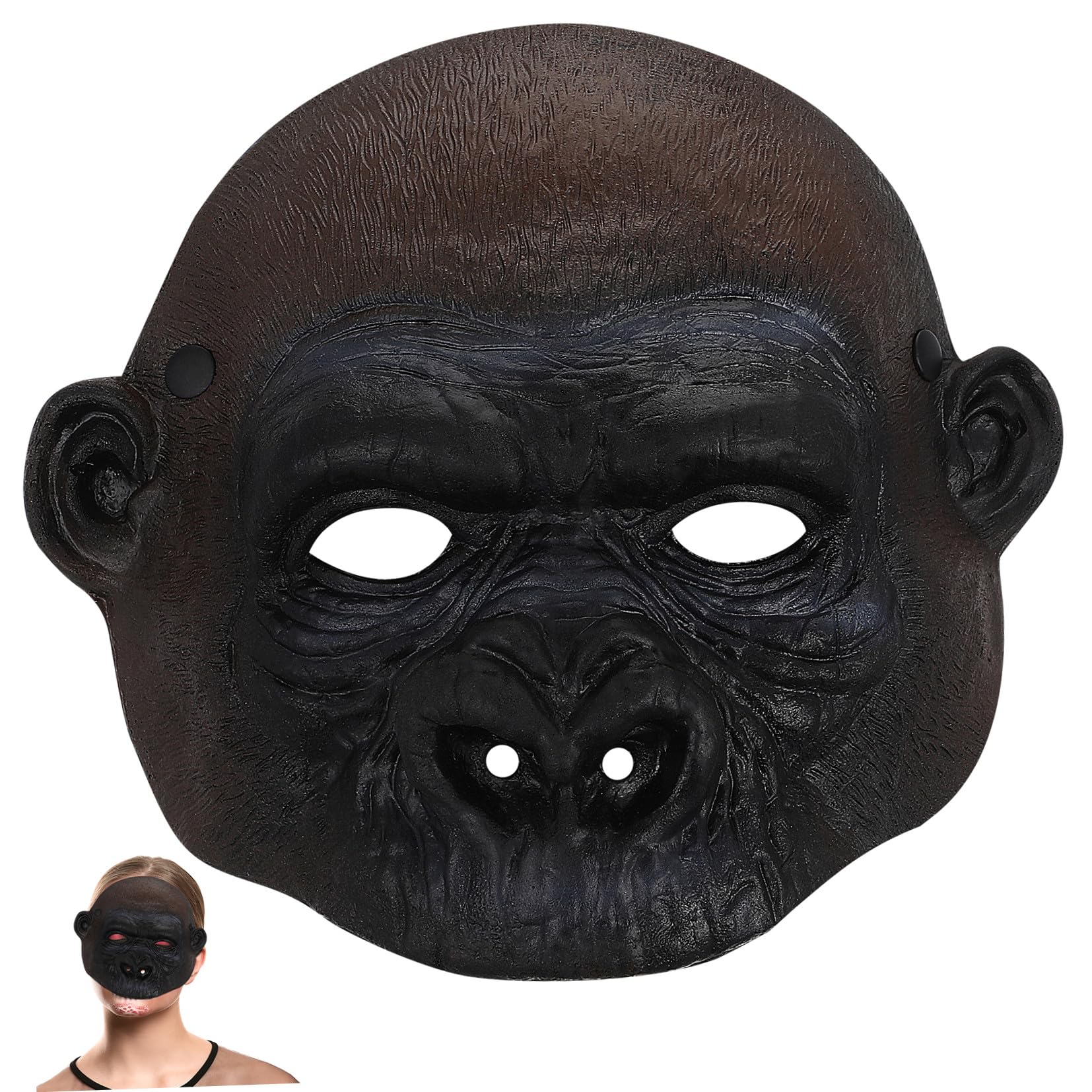 Veemoon Masque De Singe En Mousse Pour Enfants Et Adultes - Masque Orang-Outan Pour Halloween Et Fêtes Accessoire De Déguisement Comique Et Effrayant