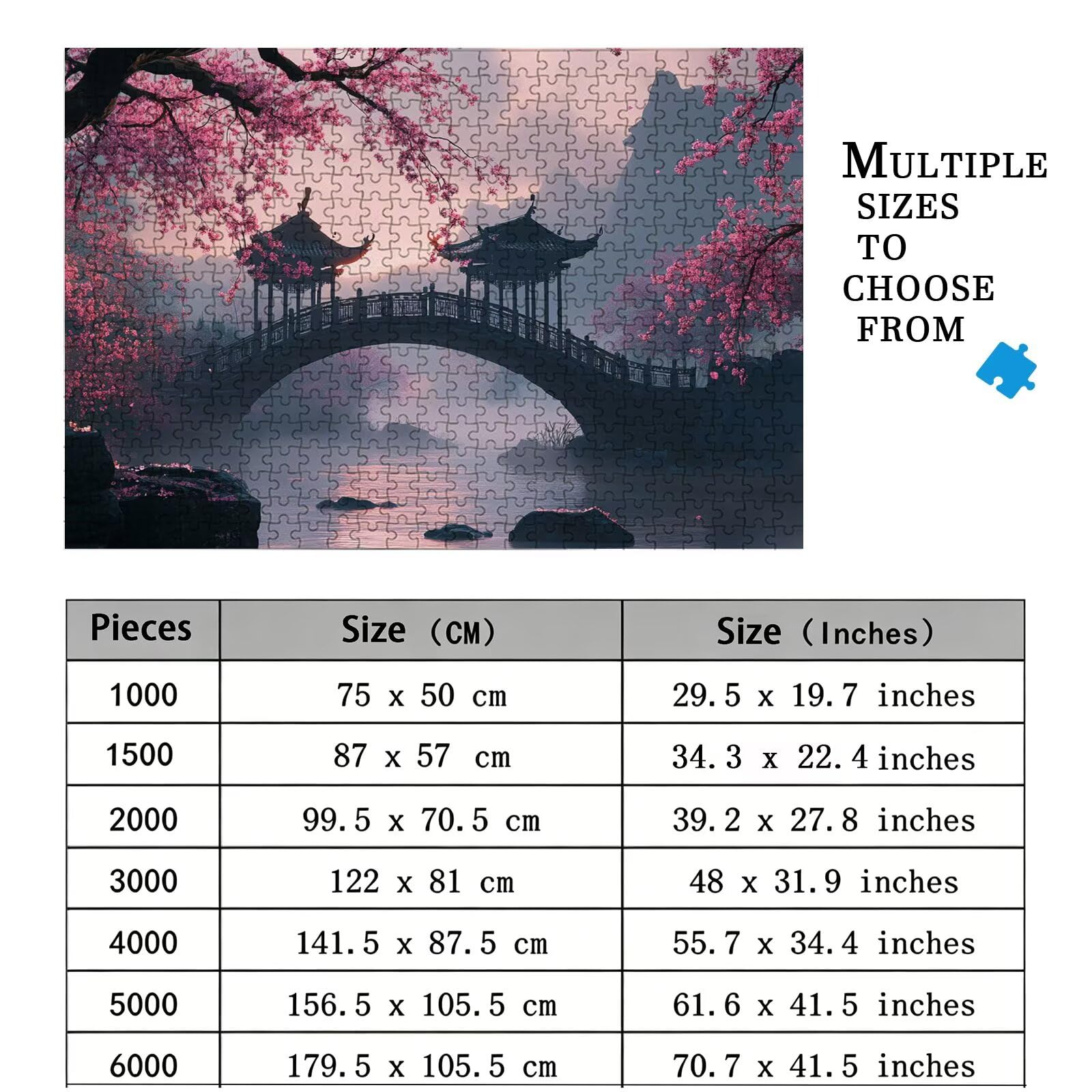 Dream Puzzle 1500 elementów, trudne puzzle, drewniane puzzle dla całej rodziny, zestaw "zrób to sam", dla dorosłych, nadają się jako dekoracja ścienna i prezenty dla kobiet, temat: most 8p-626