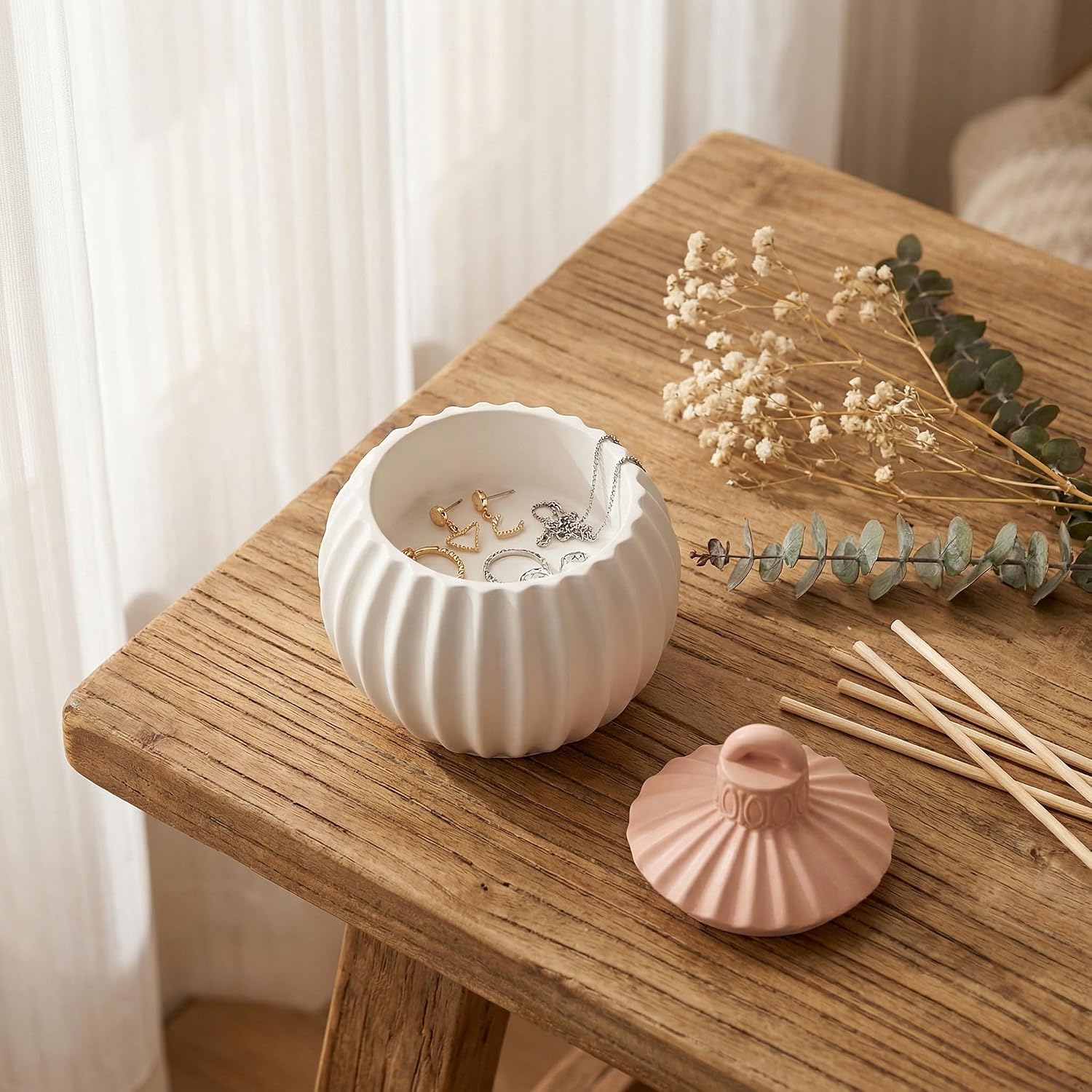 Striped Bell Jar Silicone Mold, Geometric Storage Box Candle Holder Mold for DIY Aromatherapy Plaster, Candles, Resin Crafts - Modern Home Decor & Gift image 3