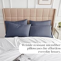 Vista 131 de Southshore Fine Linens® - Vilano® Springs - Par de fundas de almohada plisadas, color verde azulado, estándar (Queen)