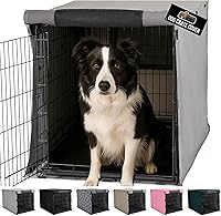 Gorilla Grip 36-Inch Dog Crate Cover for Amazon Basics - Breathable Privacy with Mesh Windows, All Sides Open, Gray