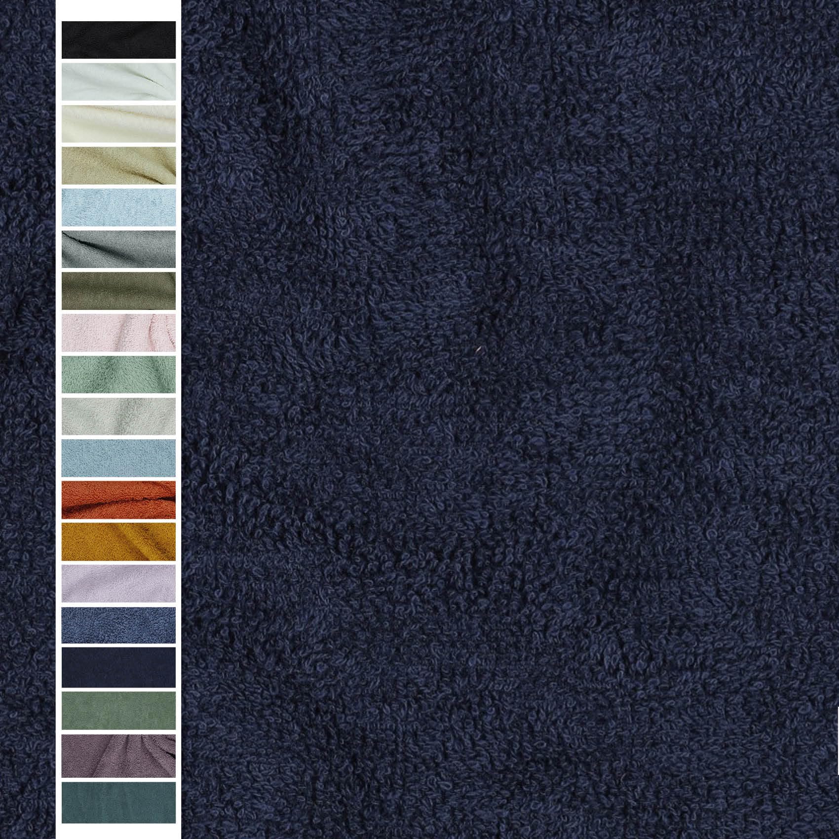 VmG-Store Terry Cloth Fabric Sold by the Metre 15 Colours for Sewing Bathrobe Terry Cloth Fabric 145 cm Width (056 I Navy)