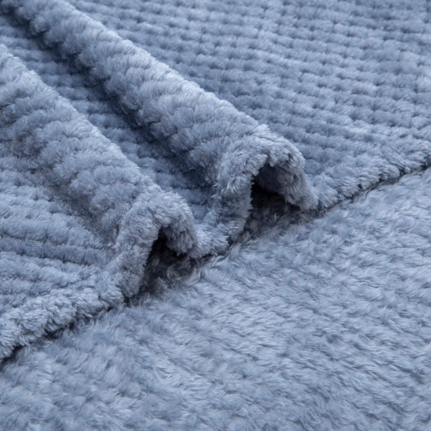 Fuzzy Blanket or Fluffy Blanket for Baby, Soft Warm Cozy Coral Fleece Toddler, Infant or Newborn Receiving Blanket for Crib, Stroller, Travel, Decorative (28Wx40L, XS-Flint Gray): 60”×80” Smoked Blue