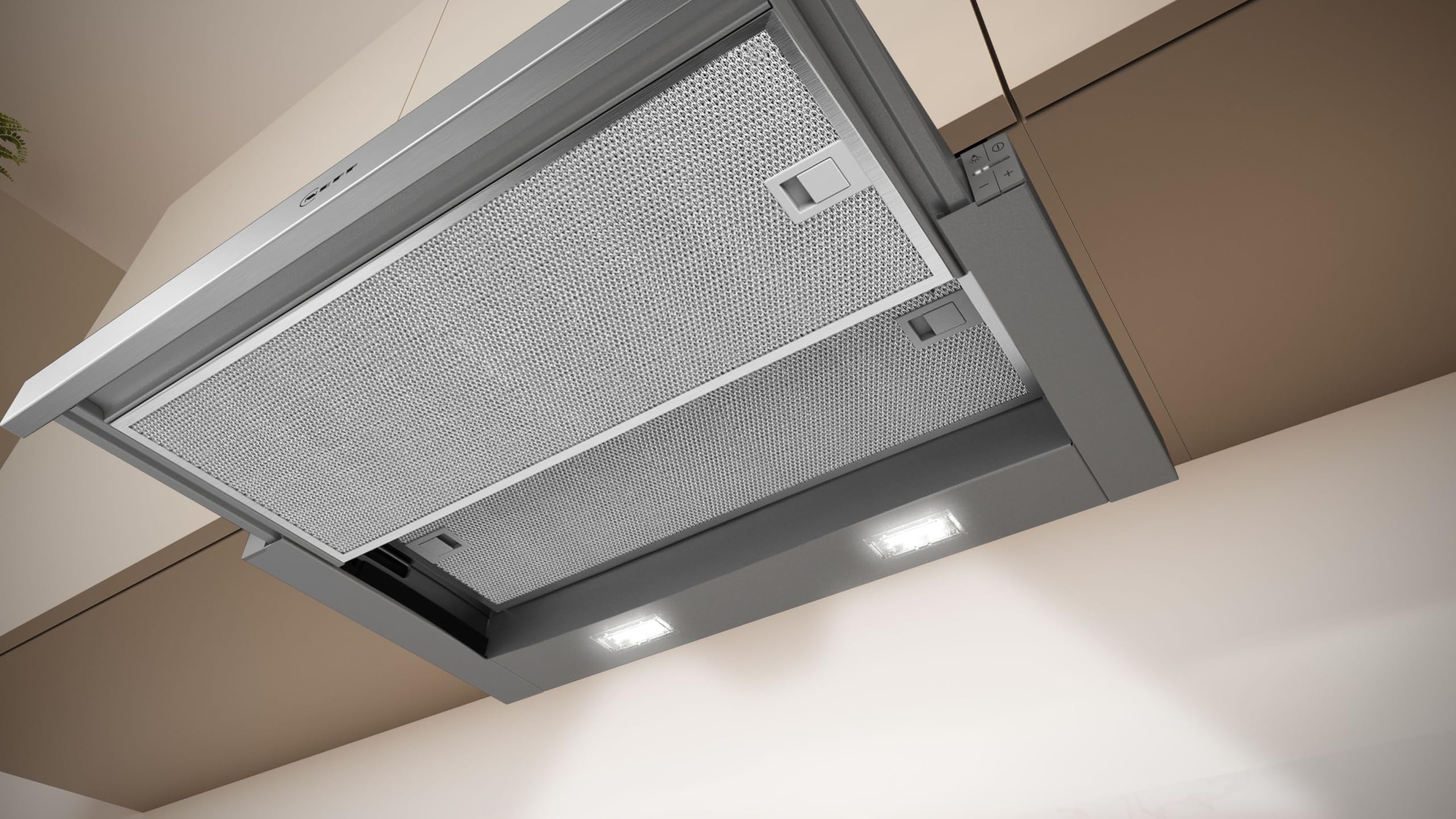 NEFF D46ED52X1 N 50 Flachschirmhaube 60 cm Einbau-Dunstabzugshaube Abluft Umluft LED Silbermetallic