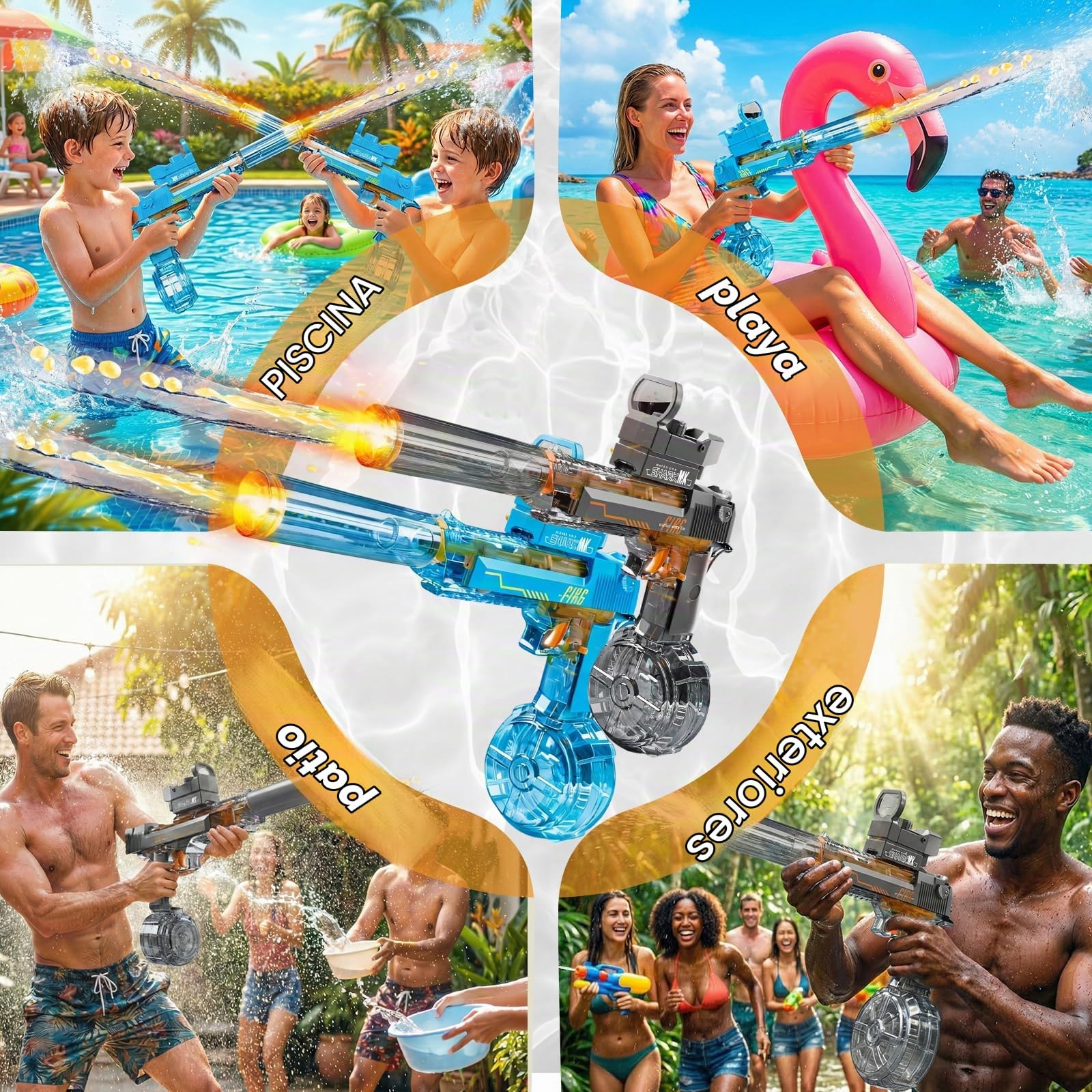 Pistola De Agua EléCtrica para NiñOs, Pistola Agua De Largo Alcance