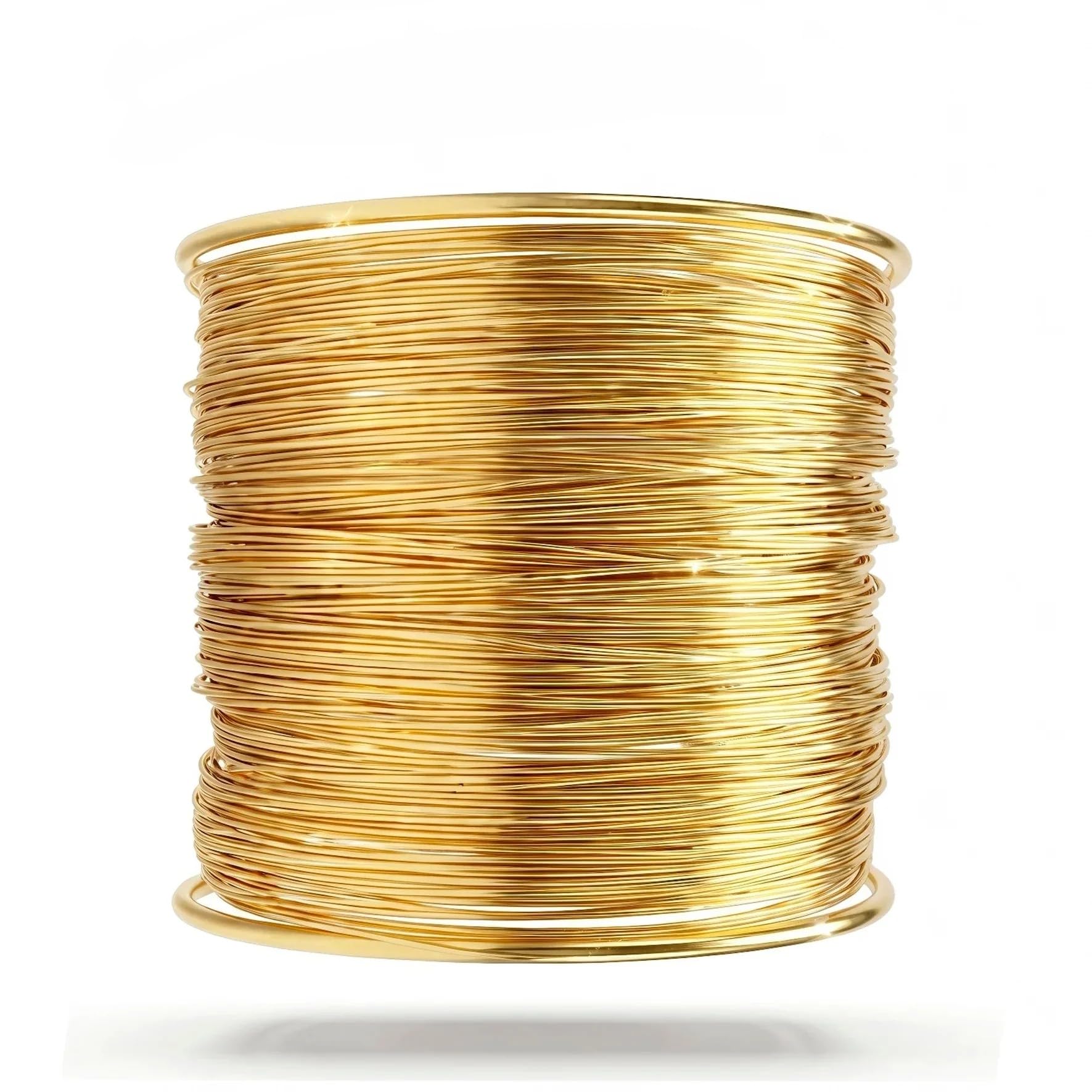 Gold Plated Wire Bangle Bracelet Adjustable for Women-image-14