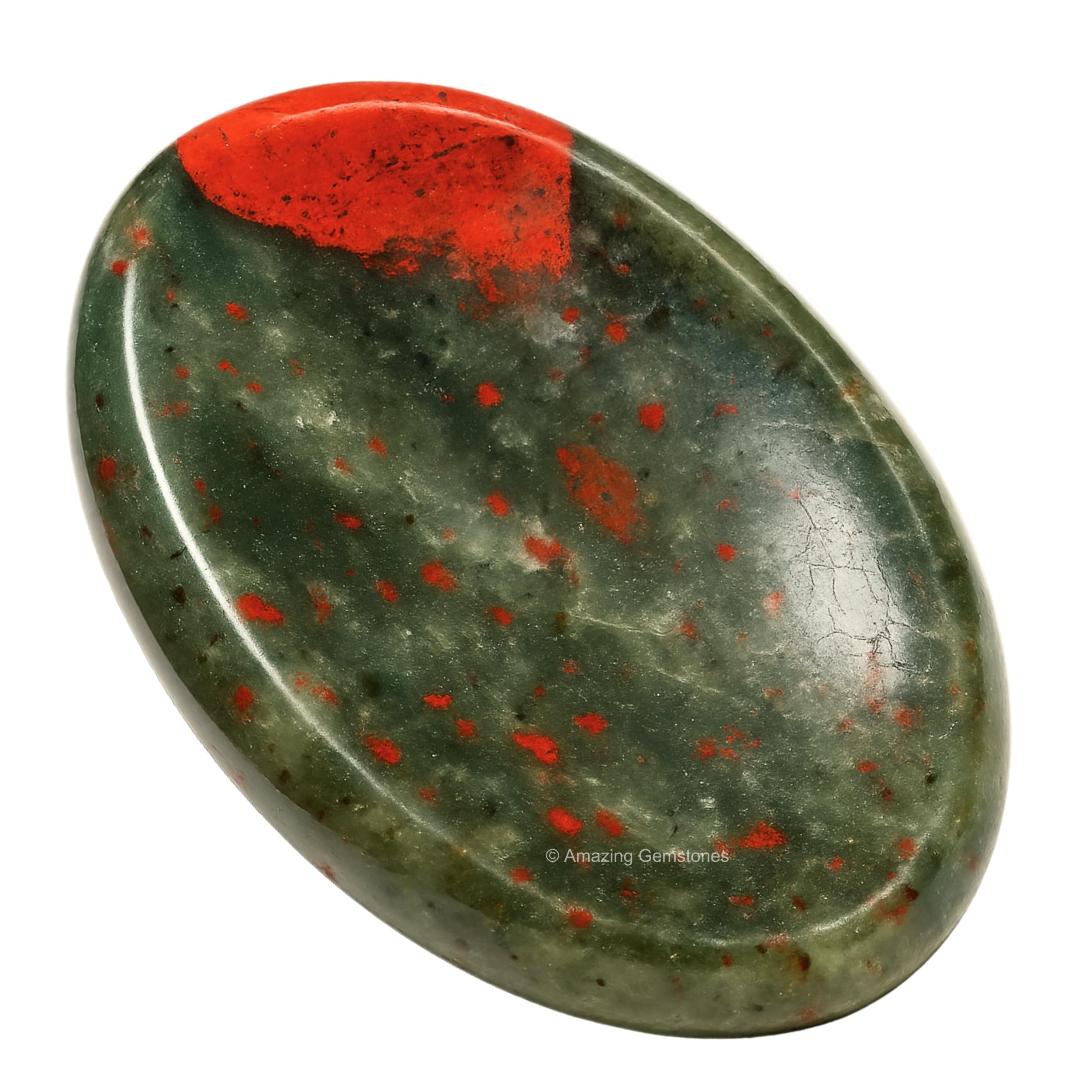 African Bloodstone Crystal Worry Stones for Anxiety, 1.5 Inch