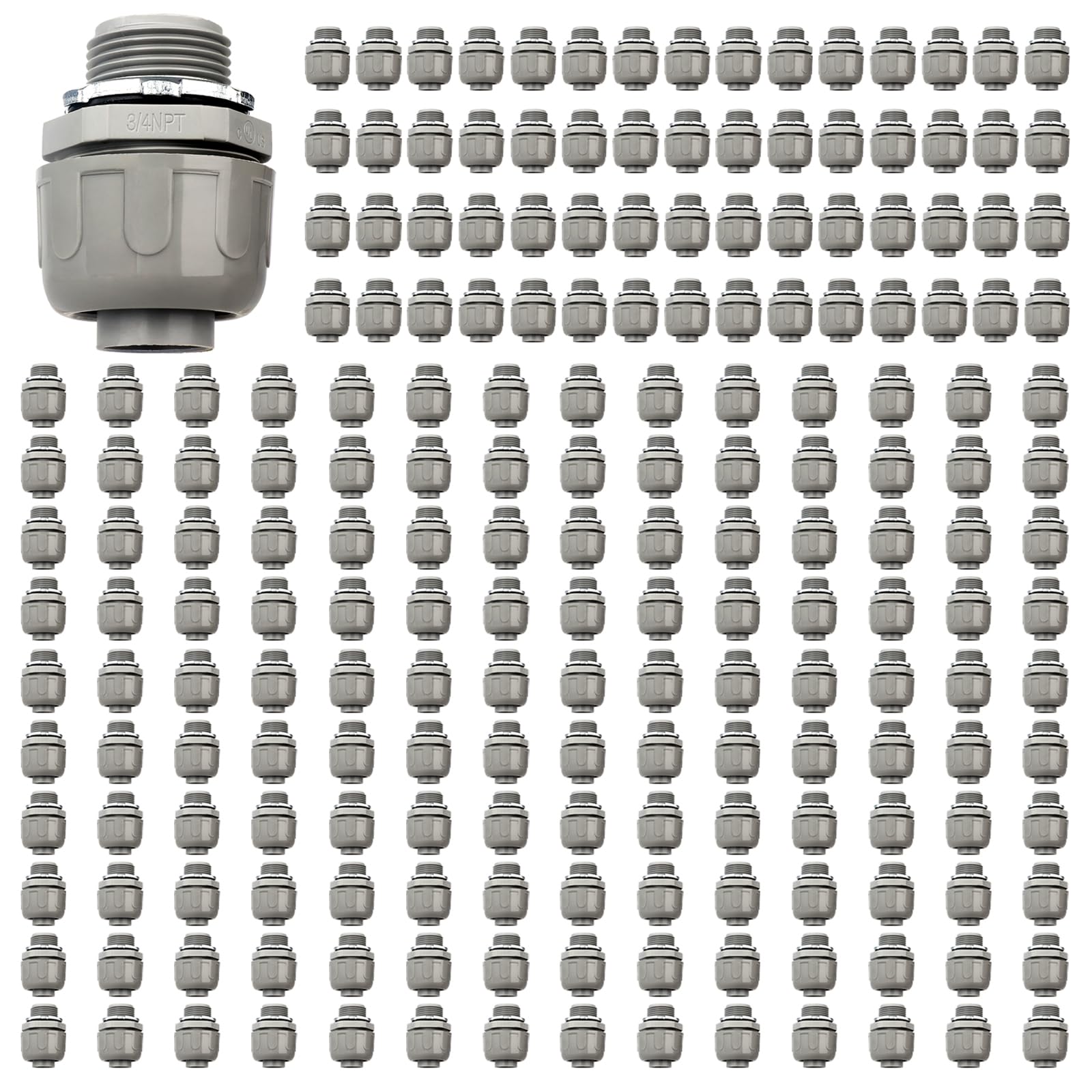 Conduit Connectors, 3/4 Inch, Straight, Grey, 20-Pack — Amazon image 9