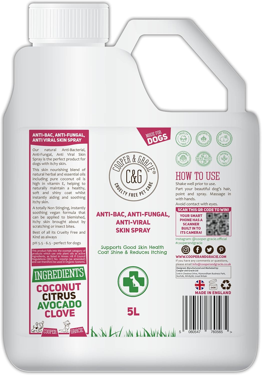 Cooper And Gracie C&G Cruelty free Pet Care Antibacterial Anti Fungal