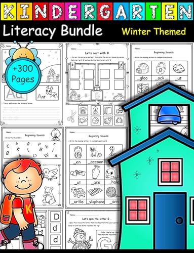 Kindergarten Get Ready For School 300 Handwriting Literacy Worksheets Winter Themed