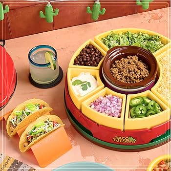 Amazon.com | Nostalgia Taco Tuesday Heated Lazy Susan Taco