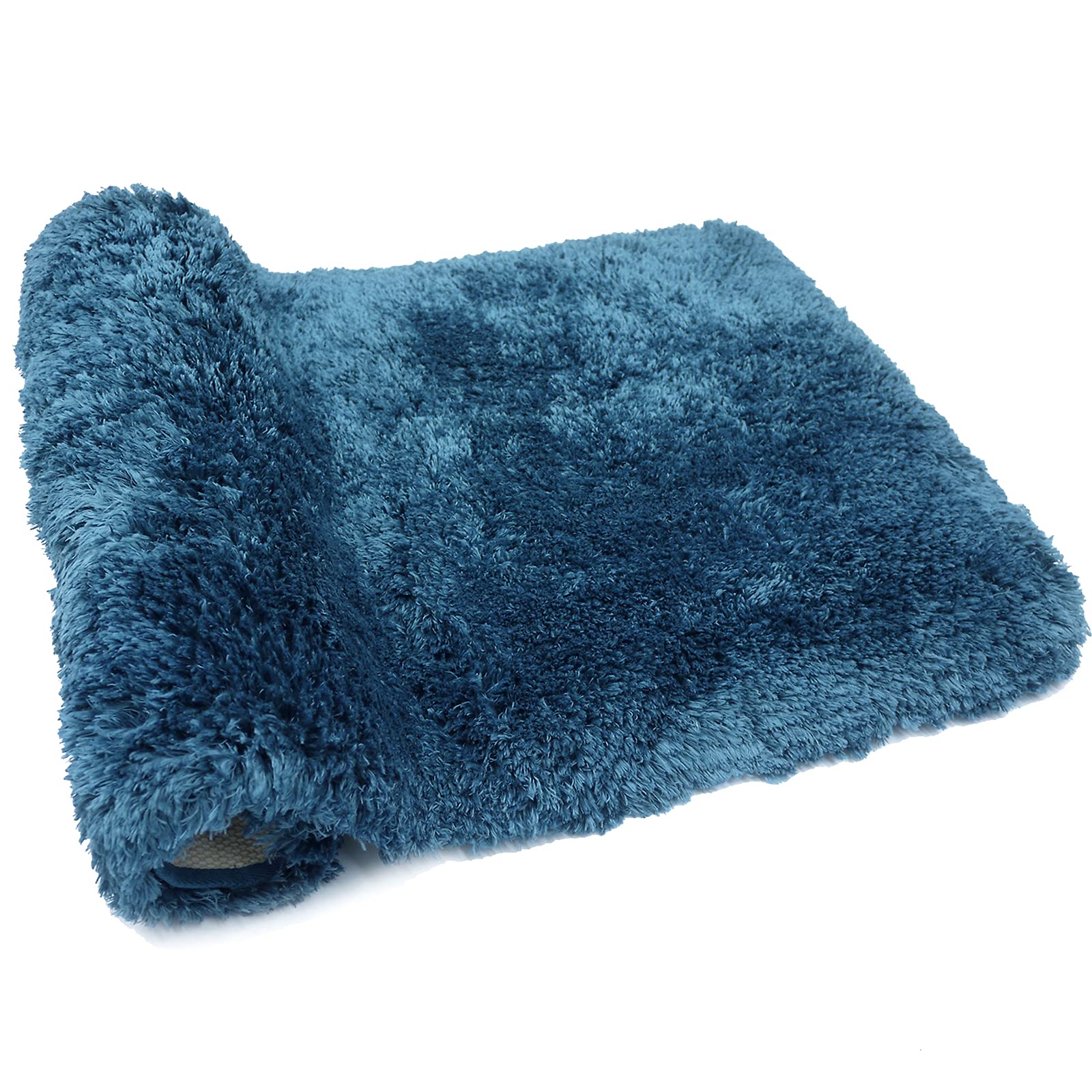 FIFU Bathroom Rugs Non-Slip, Soft & Shaggy Bath Mats for Bathroom Floor, Tub and Sink, Absorbent and Machine Washable, 17x24 Inches Peacock Blue