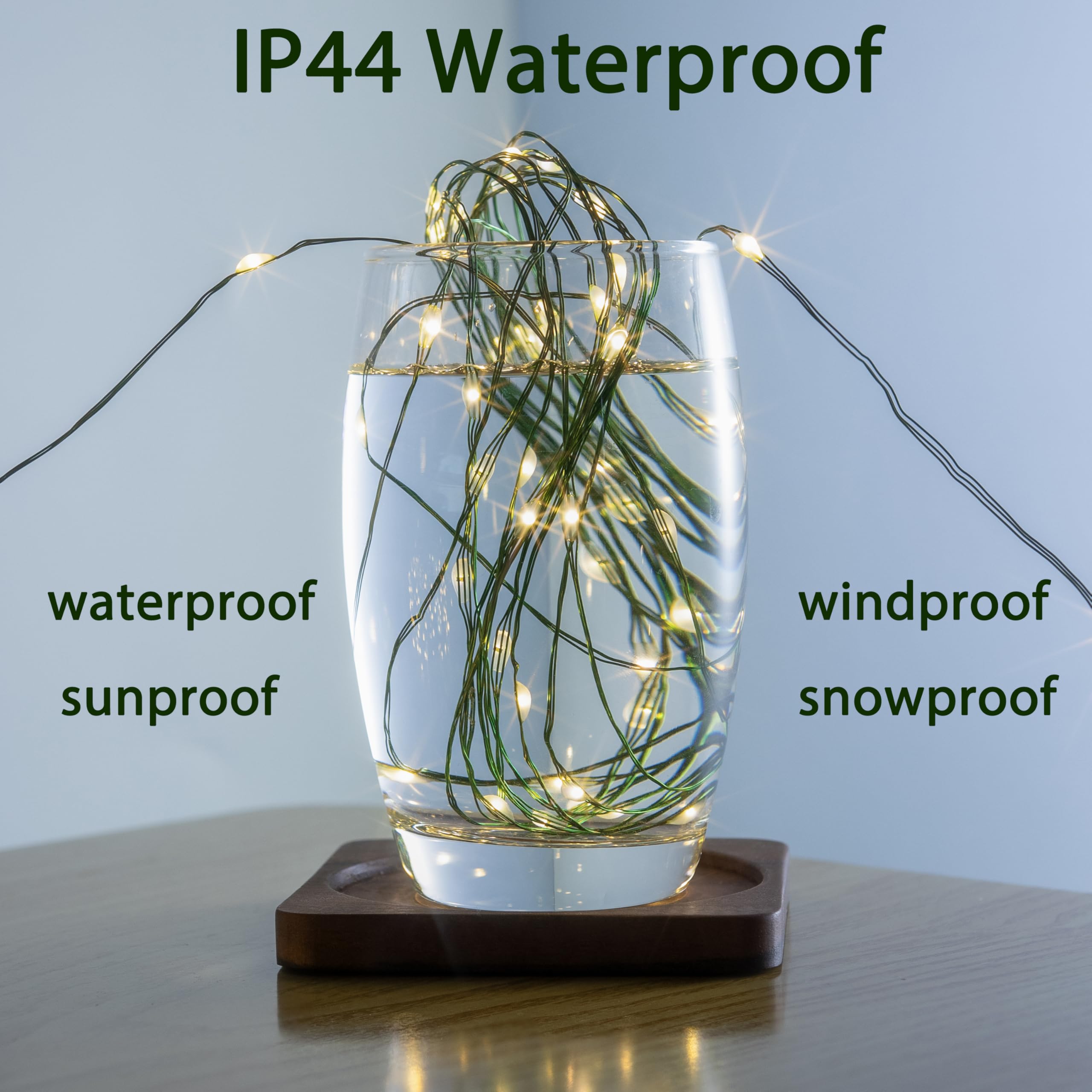 100m 1000 LED Lichterkette mit Stecker, Fernbedienung und Timer, wasserdichte grüne Kupferdraht-Lichterkette, Weihnachtslichter, Schlafzimmerdeko, Lichterketten für Weihnachten (warmweiß)