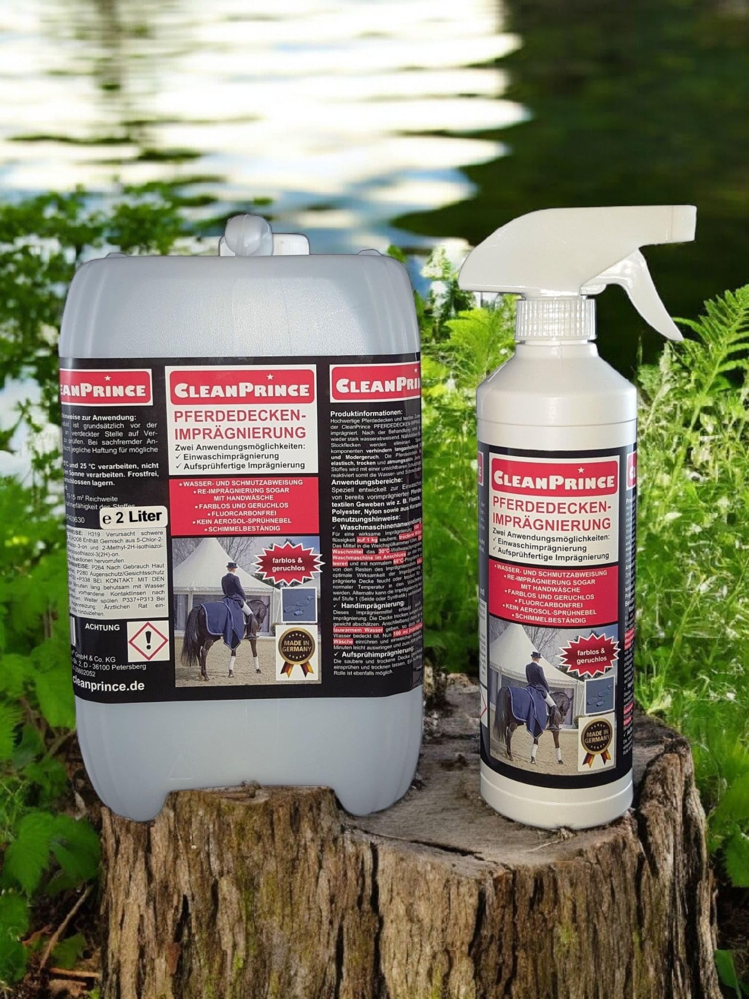 2,5 Litre cleanprince Pferdedeckenimprägnierung Couverture Cheval Imprégnation Intempéries Imprägnieren Protection contre les Taches