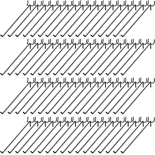 Miniatura 62 de Shimeyao 100 ganchos de acero inoxidable para colgar para tablero, ganchos de exhibición de pared a granel para accesorios organizadores de Negro