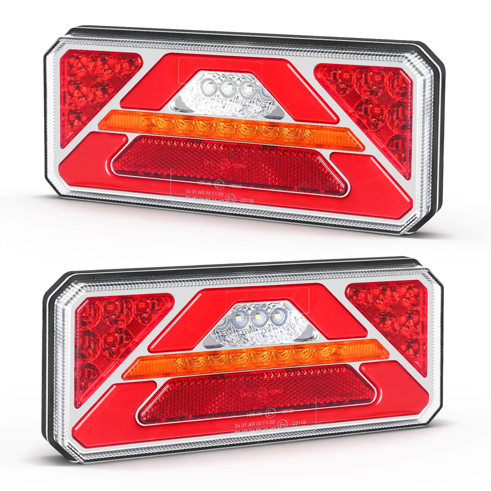 Luces traseras LED para remolque de 12/24 V, iluminación para remolque con luz trasera impermeable IP67 con 6 funciones, para vehículos recreativos, camiones, caravanas y furgonetas