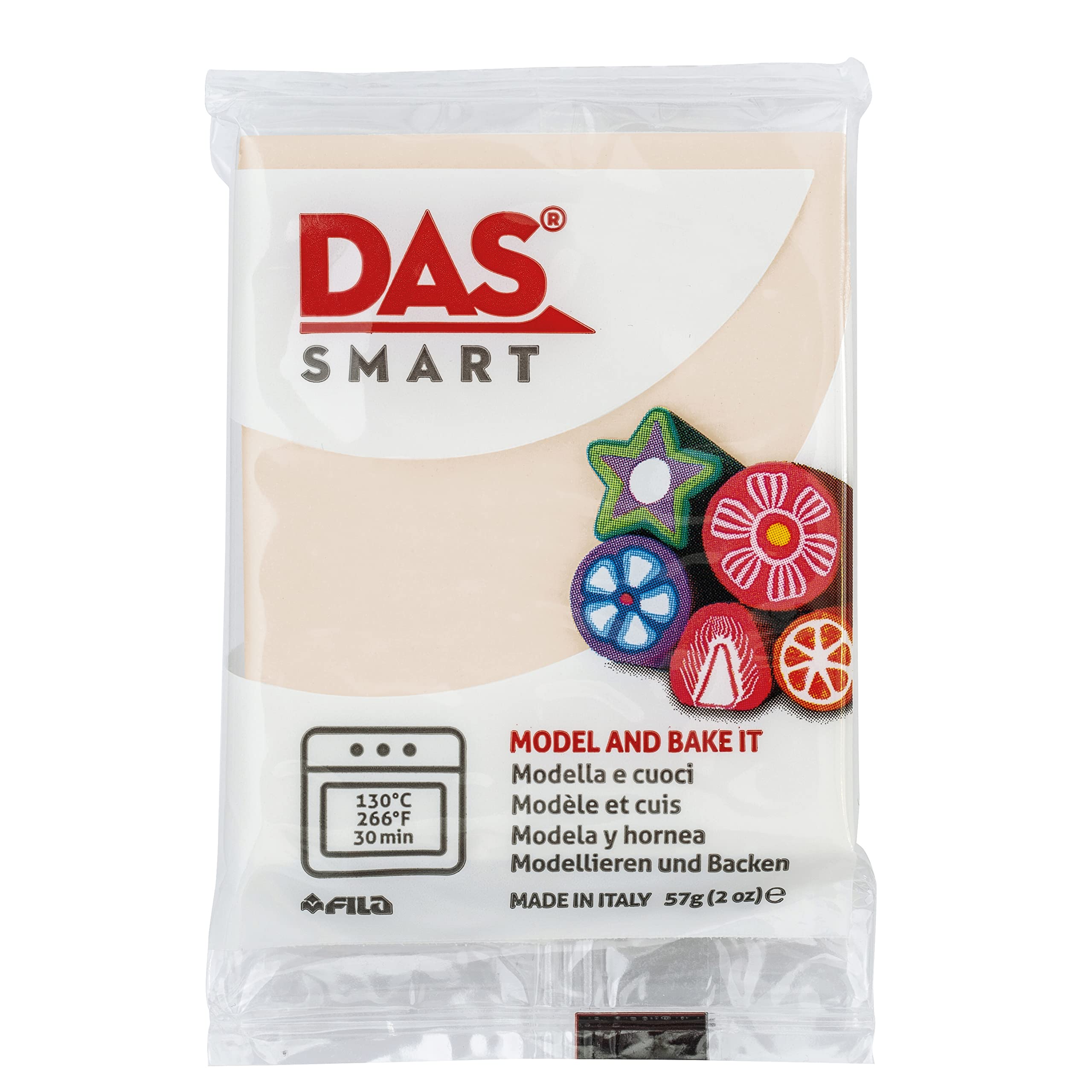 DAS Smart - Pâte polymère à cuire au four - Pain 57g vanille