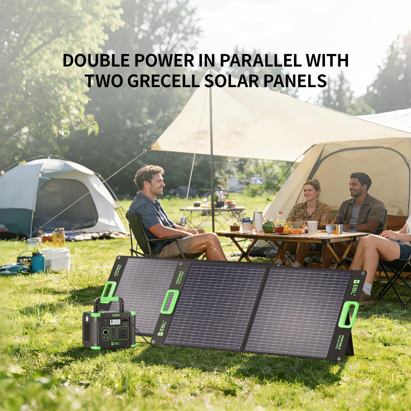 GRECELL Pannello solare da 100 W per centrale elettrica, pannello solare pieghevole portatile da 21,5 V, con caricabatterie rapido e cavalletto regolabile, caricabatterie solare per campeggio, camper,