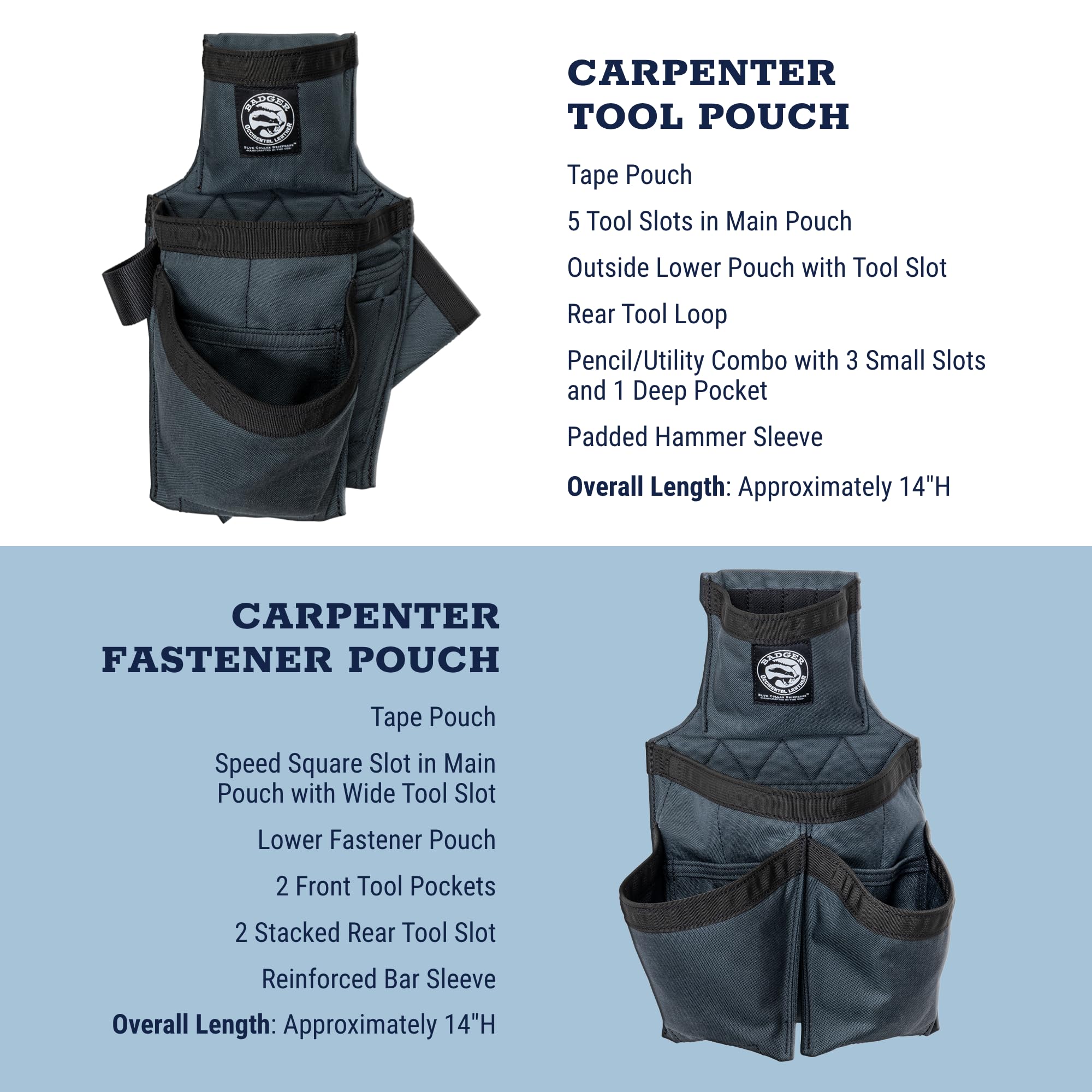 Occidental Leather Badger Carpenter Set - Large, Gunmetal Grey