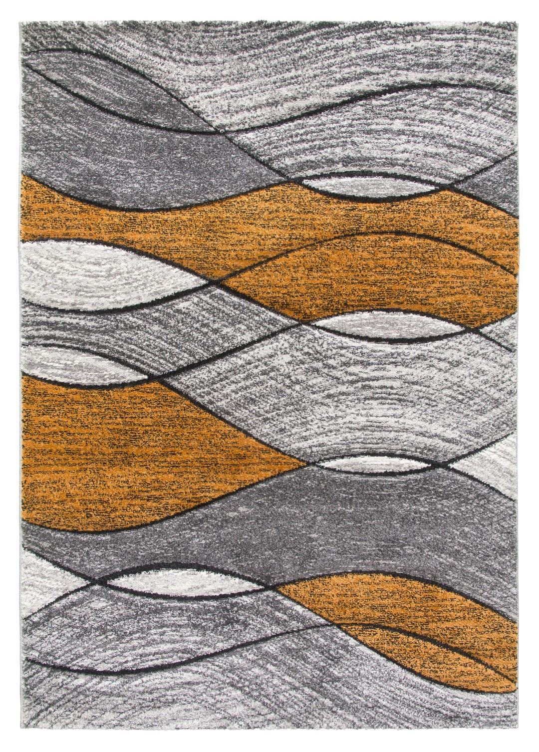 SrS Rugs® Impulse - Area Rug for Living Room, Bedroom, Hallway Runner Rug - Abstract Geometric Design - Provides Home with Comfort and Warmth (Orange Waves, 80cm x 150cm) — image 1