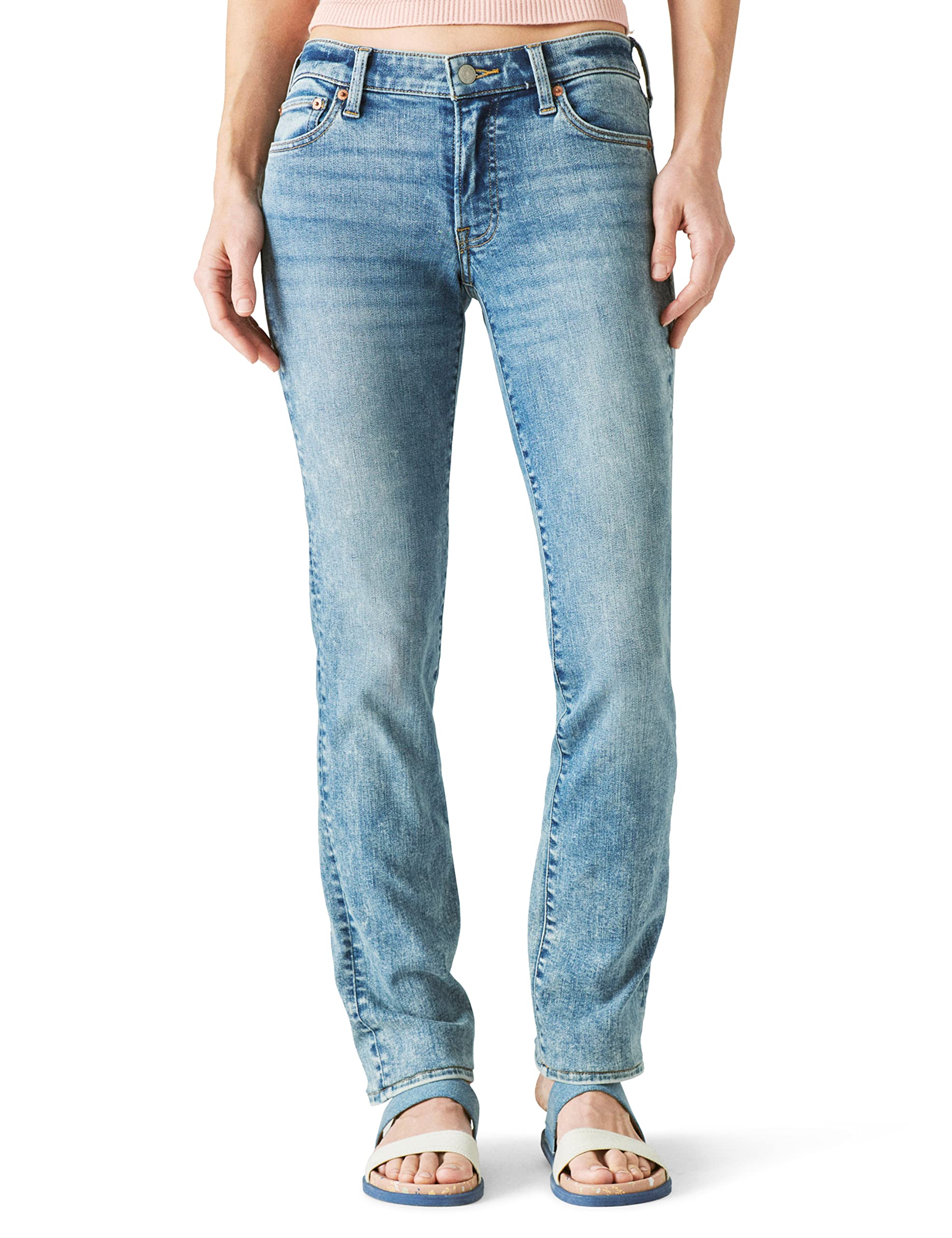 Lucky Brand Womens Mid Rise Sweet Straight Jeans